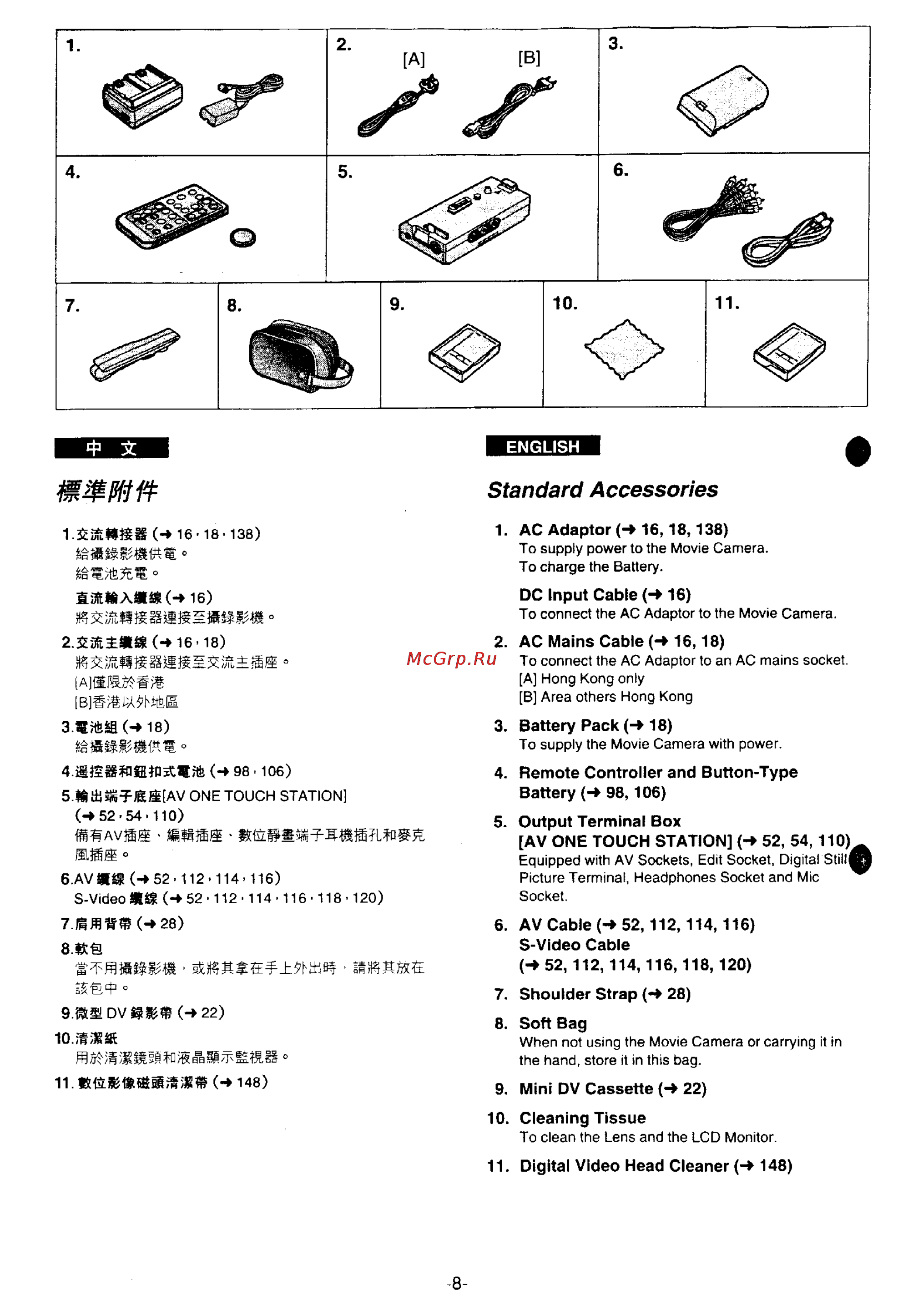 Panasonic NV-DS77ENA [4/166] Standard accessories
