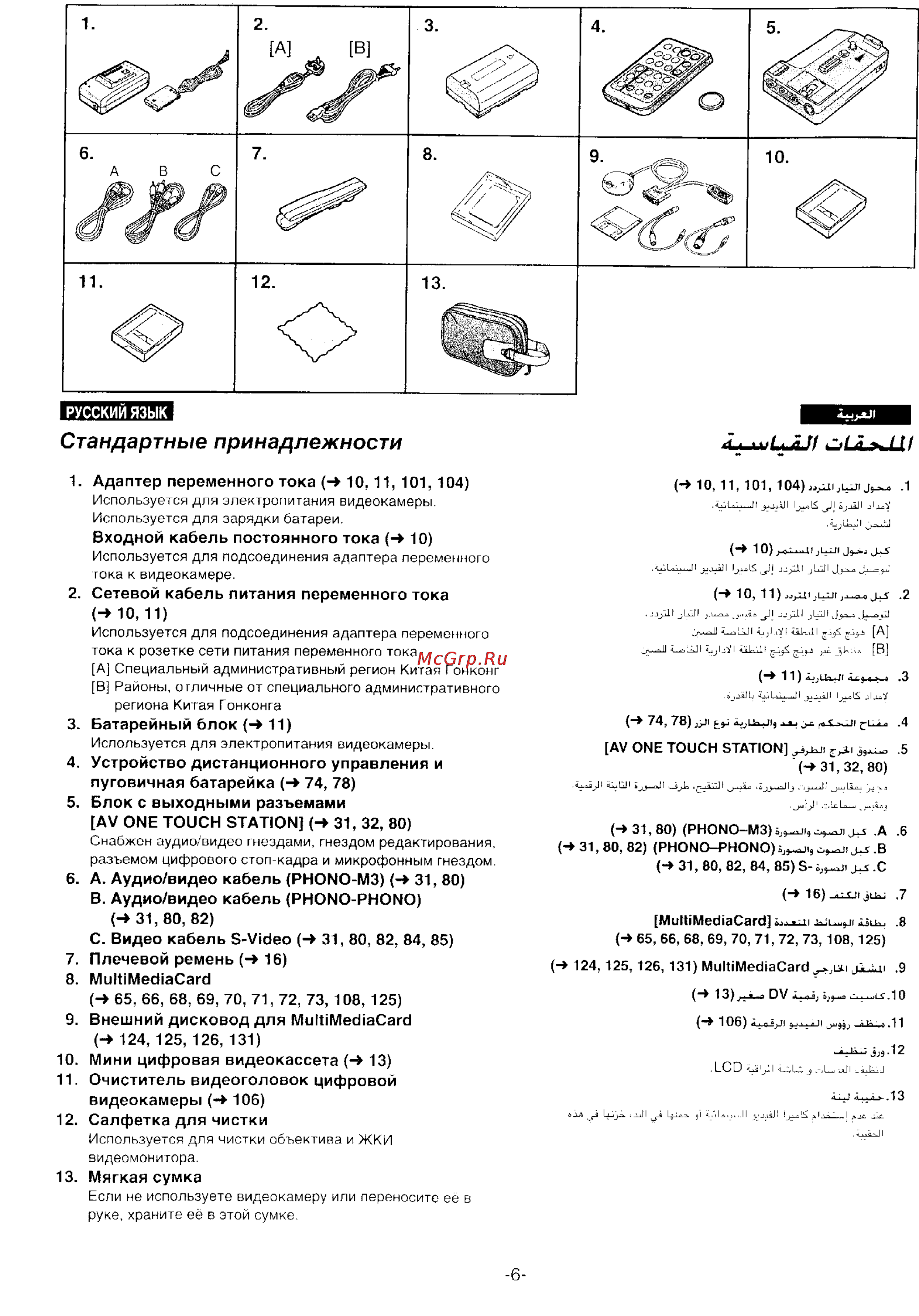 Panasonic NV-DS55DEN [4/138] Стандартные принадлежности