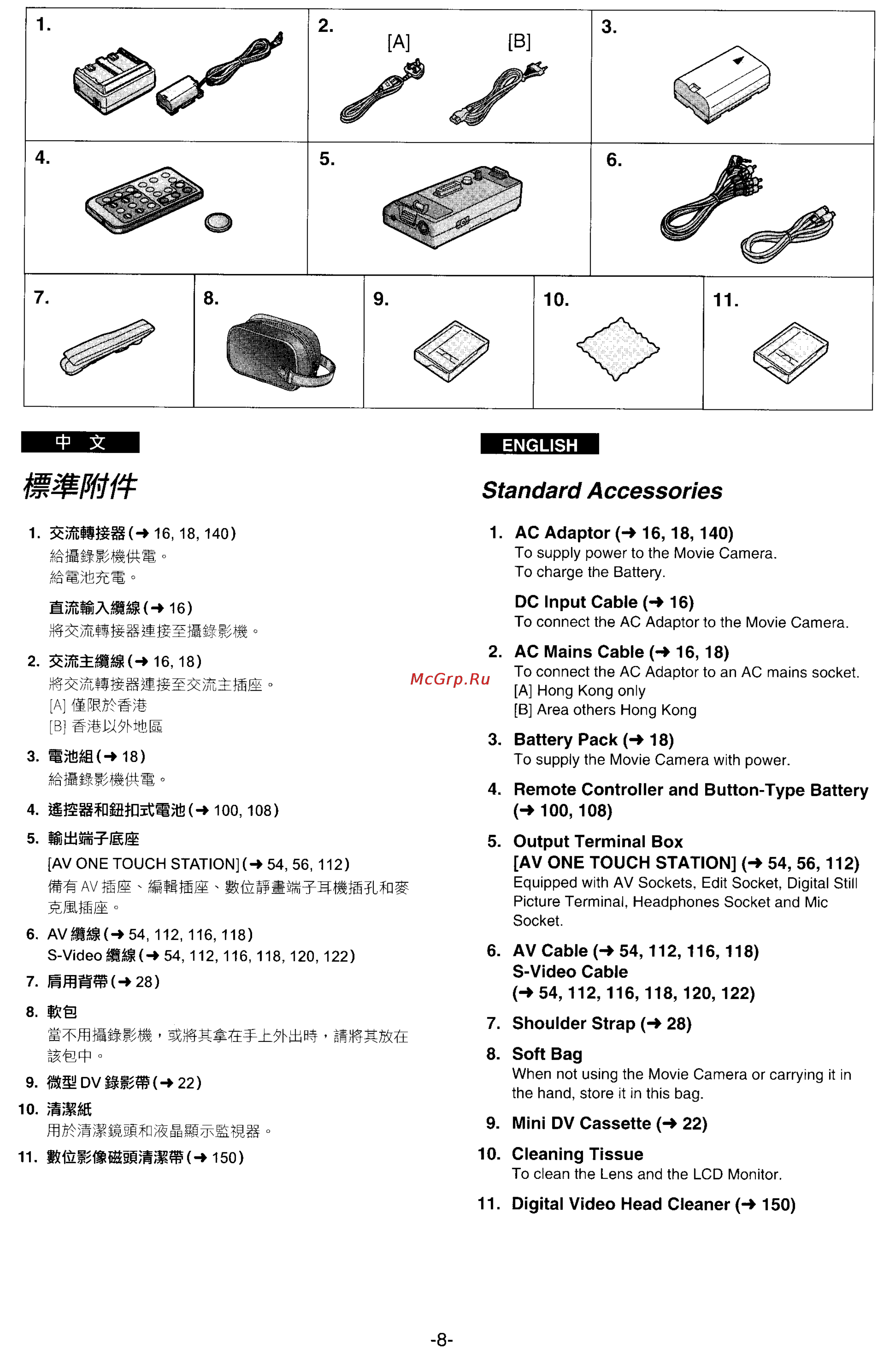Panasonic NV-DS33EN [4/169] Standard accessories