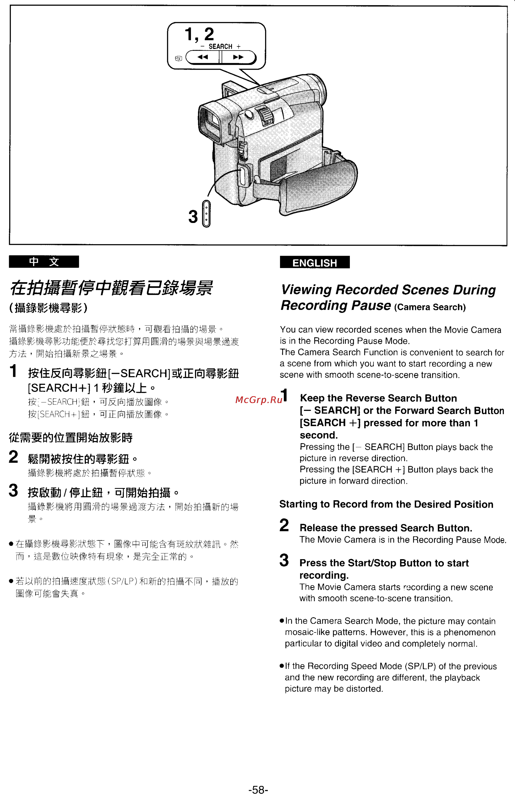 Panasonic NV-DS33ENA [53/169] Viewing recorded scenes during recording paus