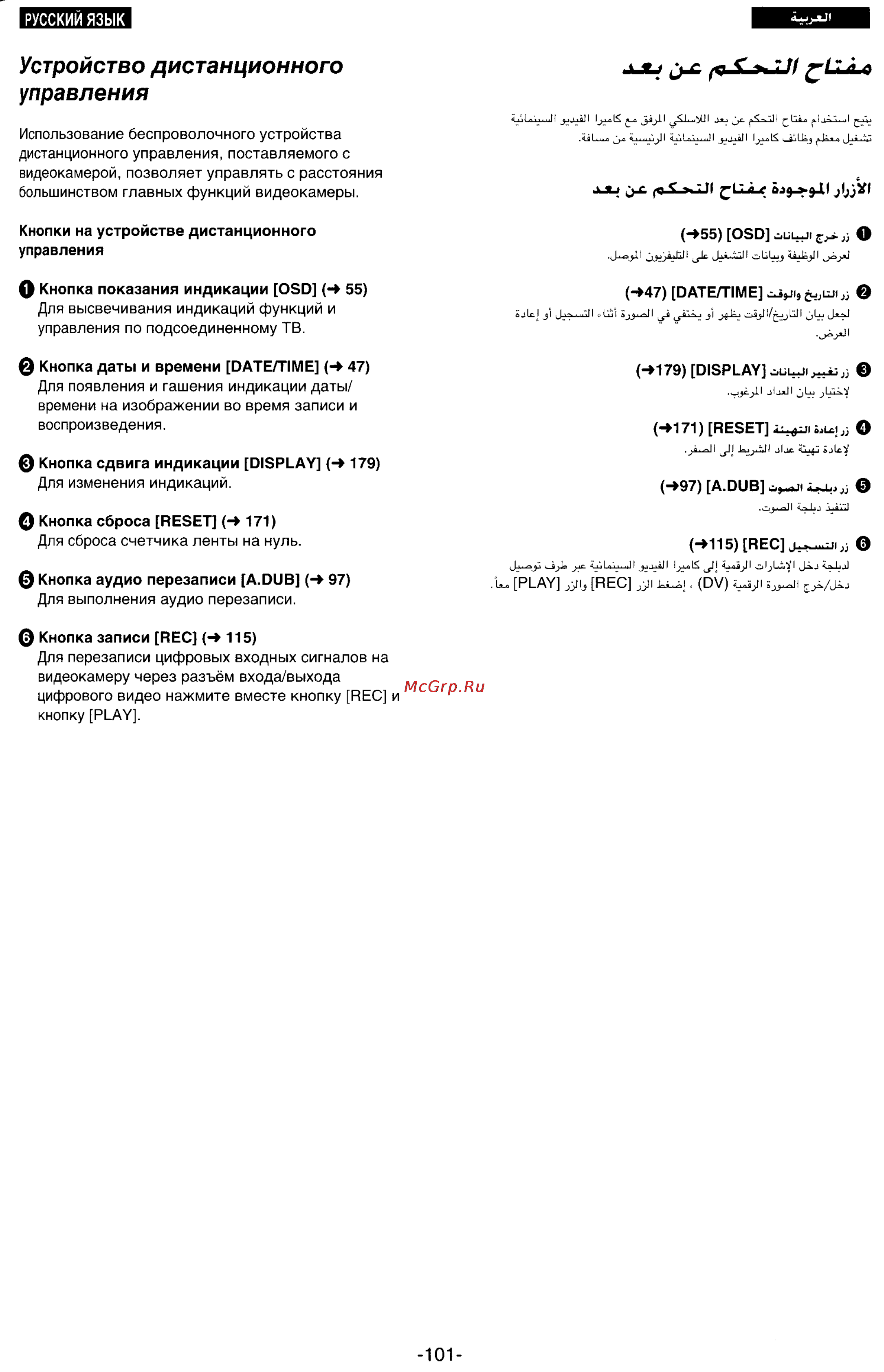 Panasonic NV-DS33EN [92/169] Устройство дистанционного управления