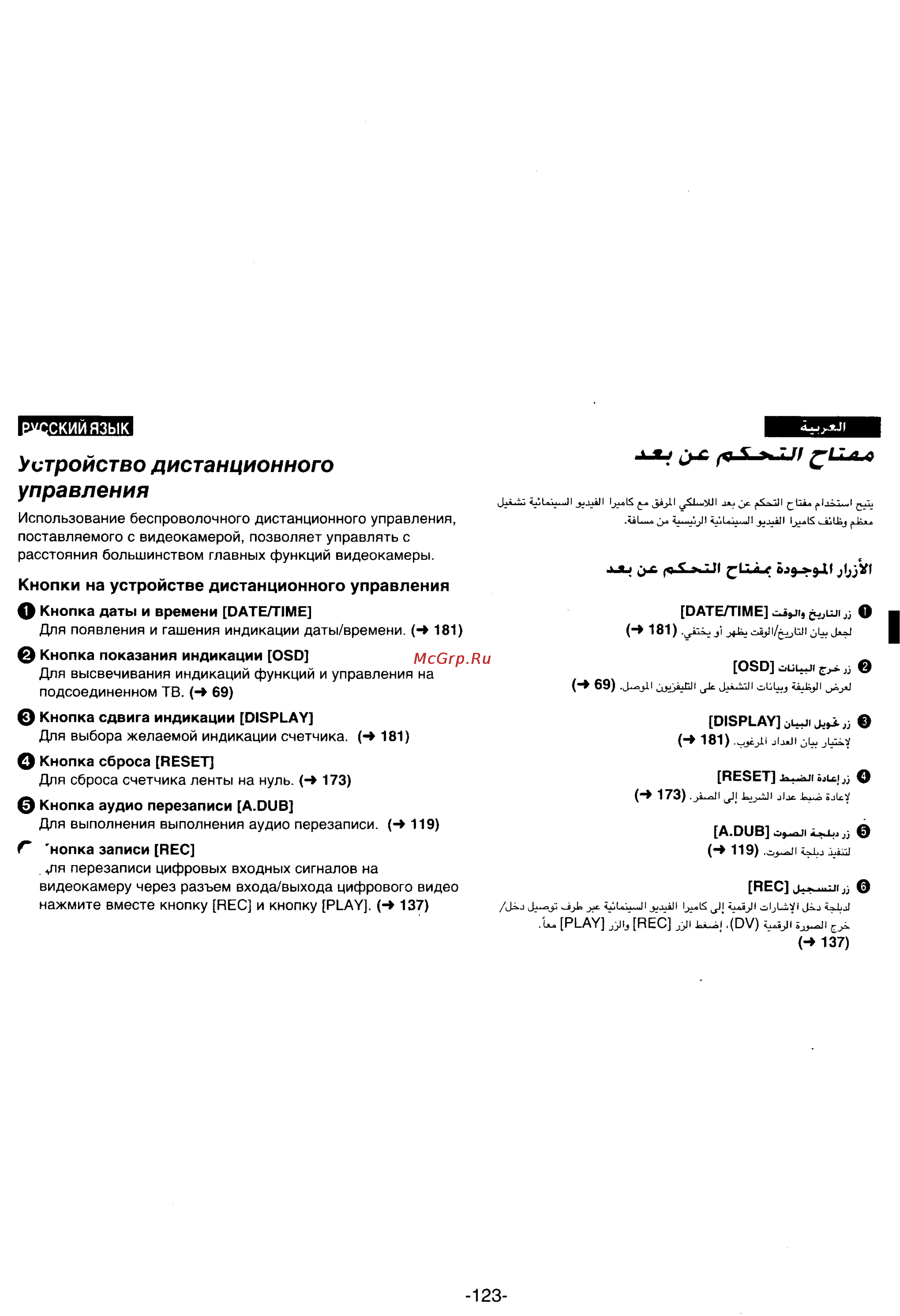 Panasonic NV-DS25EN [114/172] Устройство дистанционного управления
