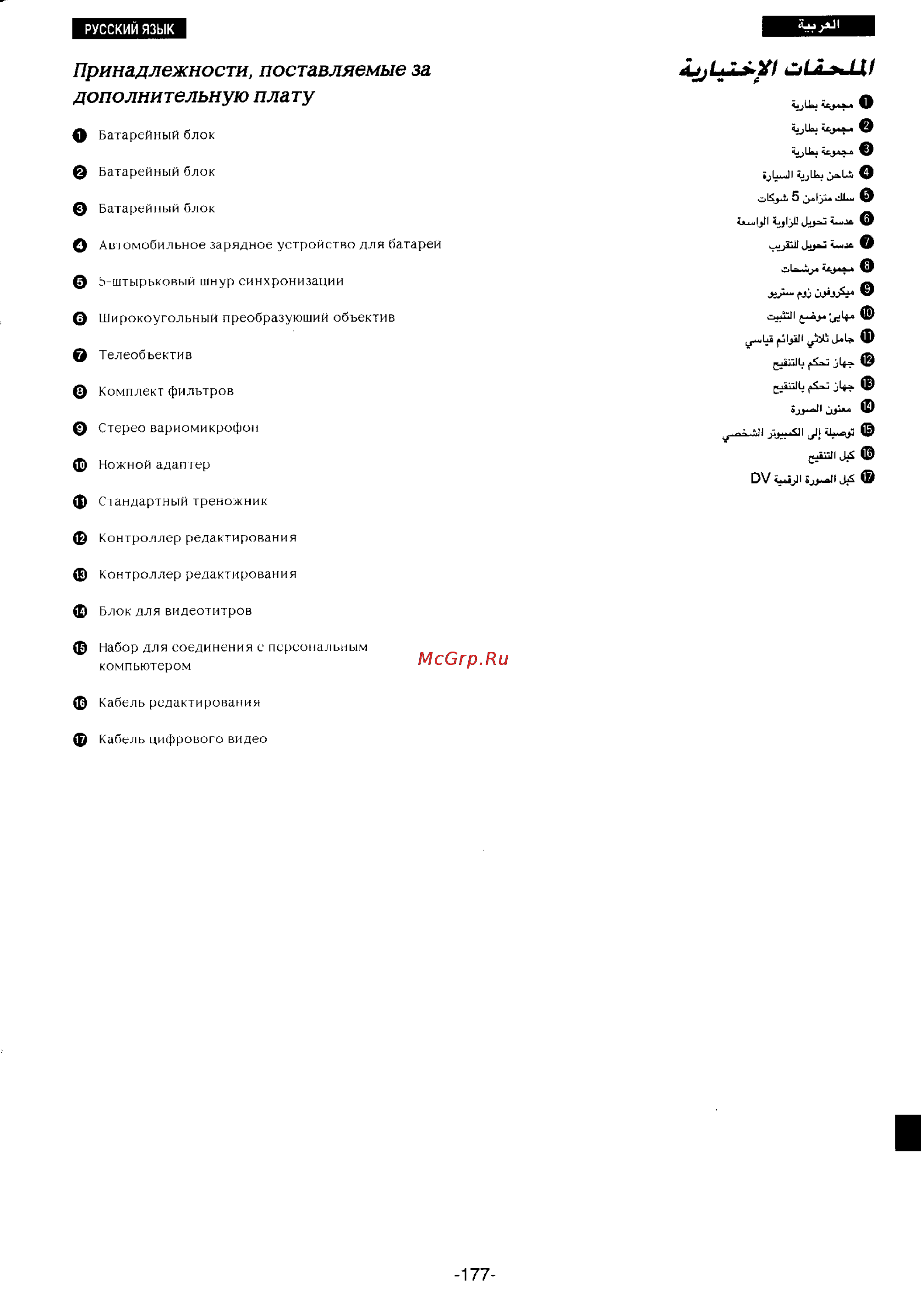 Panasonic NV-DS1EN [154/155] Принадлежности поставляемые за дополнительную плату