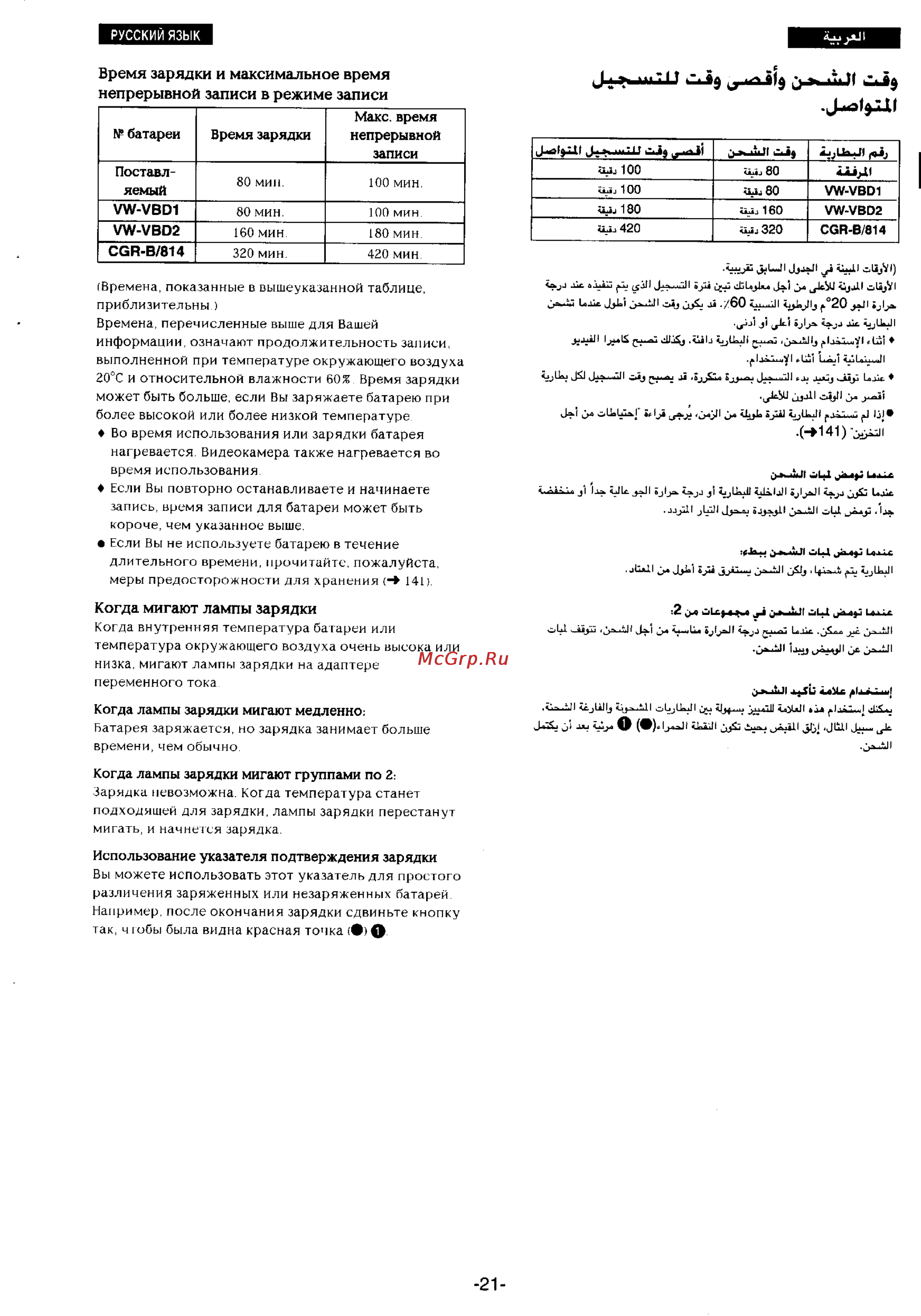 Panasonic NV-DS1EN [17/155] Время зарядки и максимальное время непрерывной записи в режиме записи
