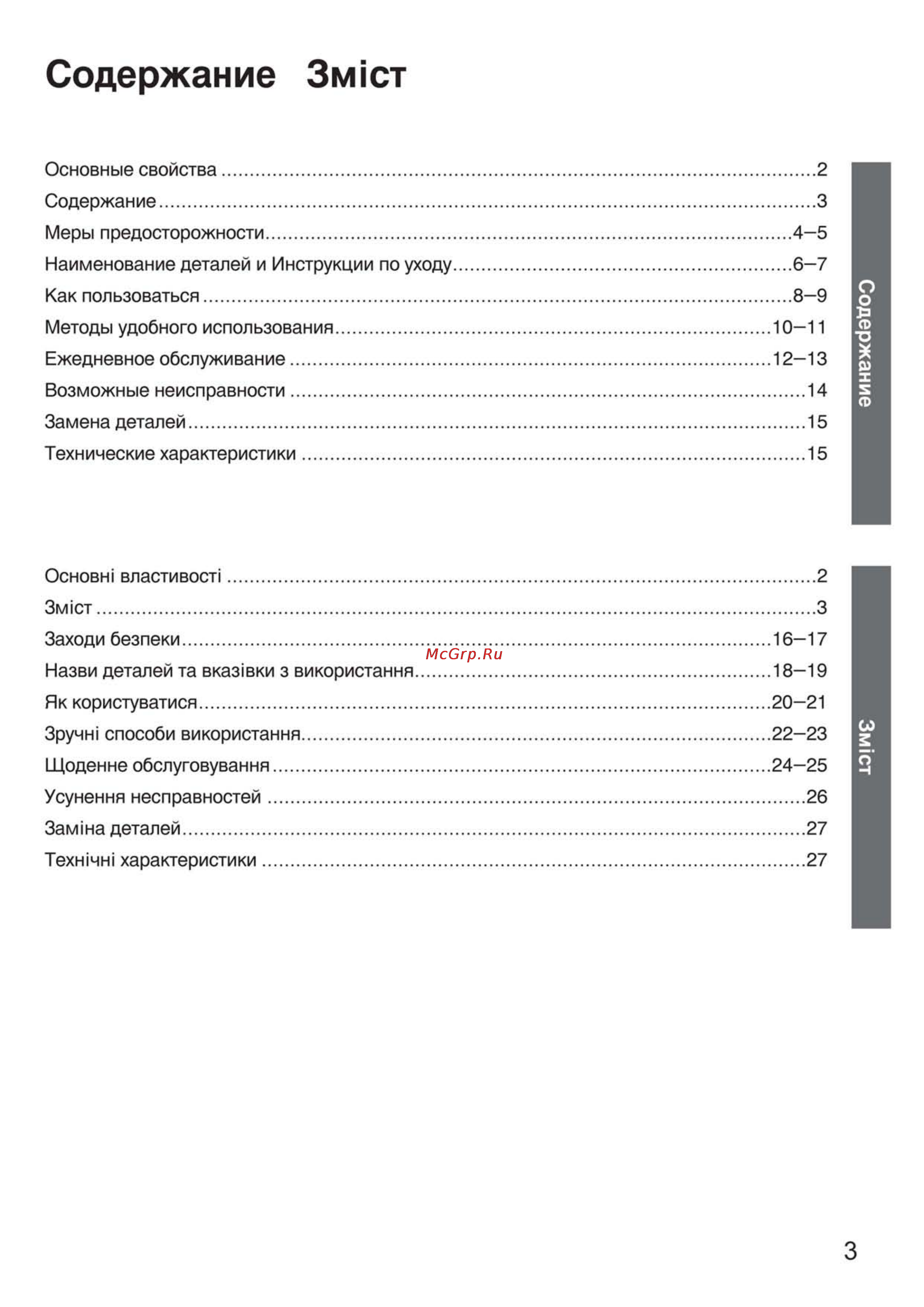 Panasonic NC-PF30 [3/28] Содержание зм1ст