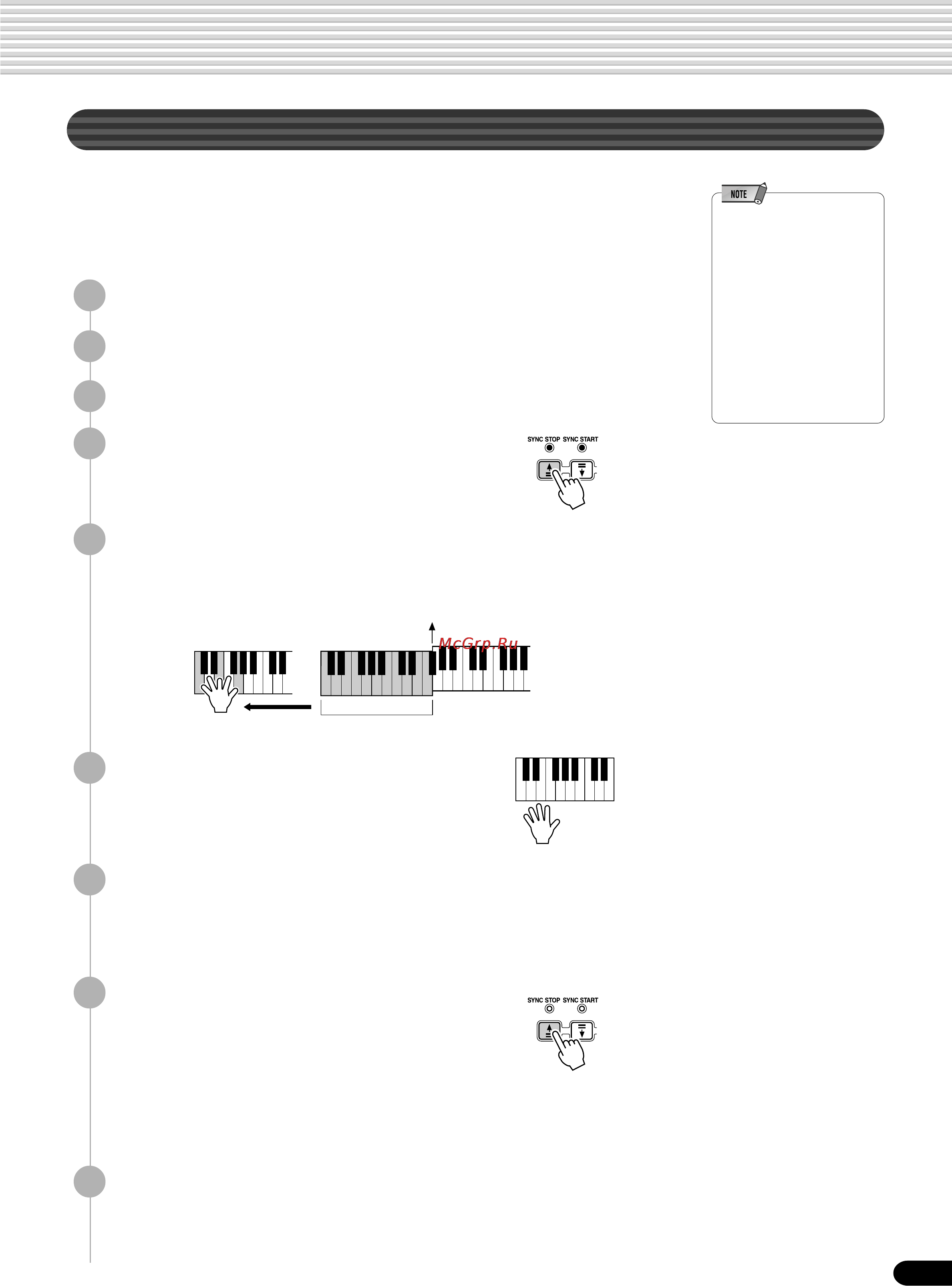 Yamaha PSR-540 [41/160] The auto accompaniment stops when you release your left hand from the keys