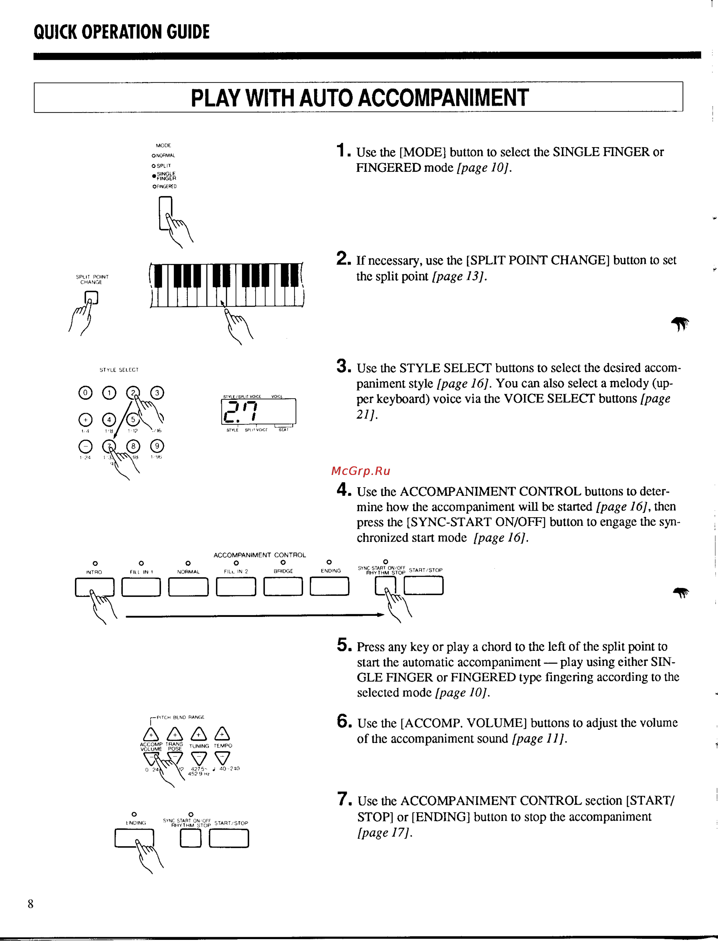 Yamaha PSR-500m [10/47] Play with auto accompaniment