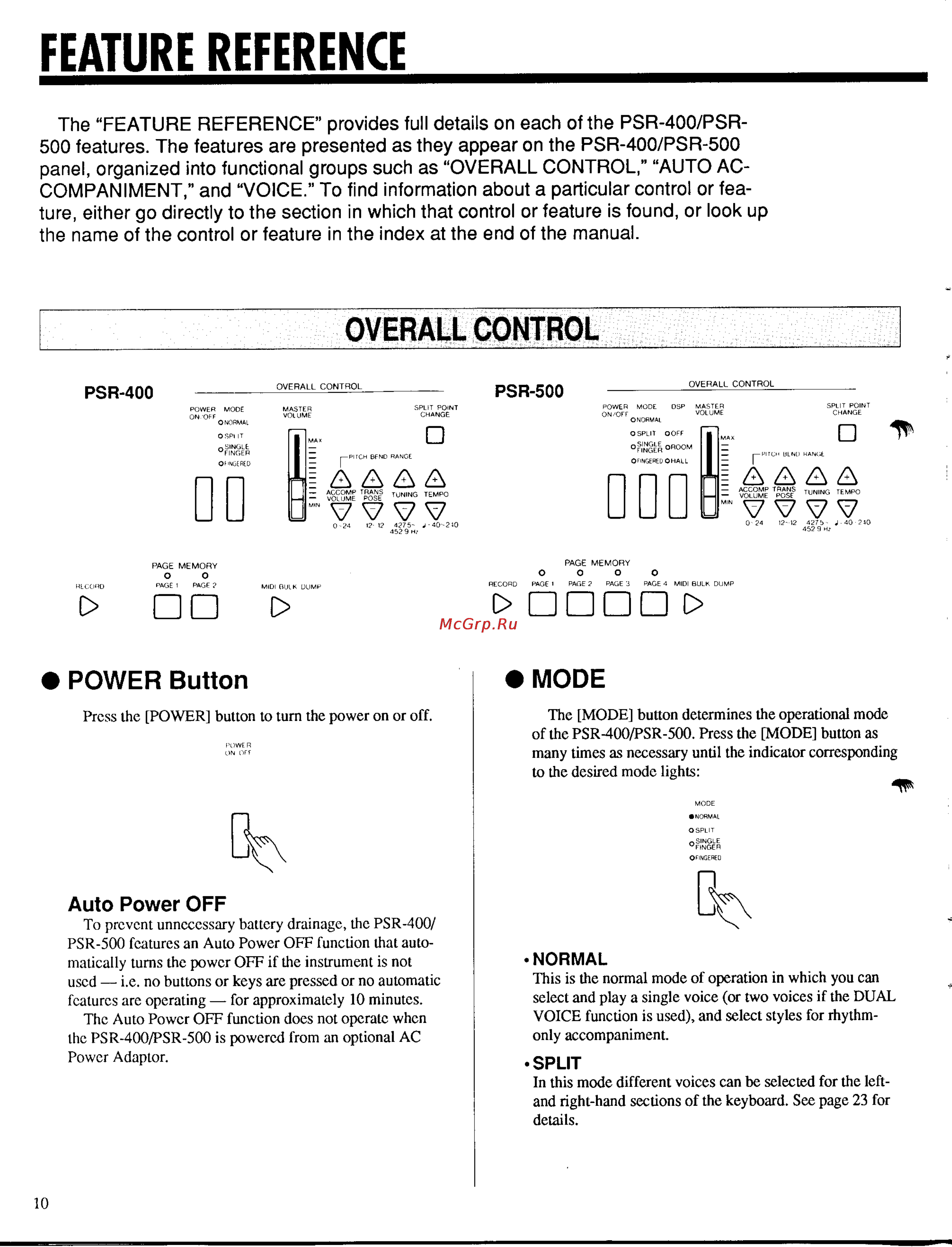 Yamaha PSR-500 [12/47] Feature reference