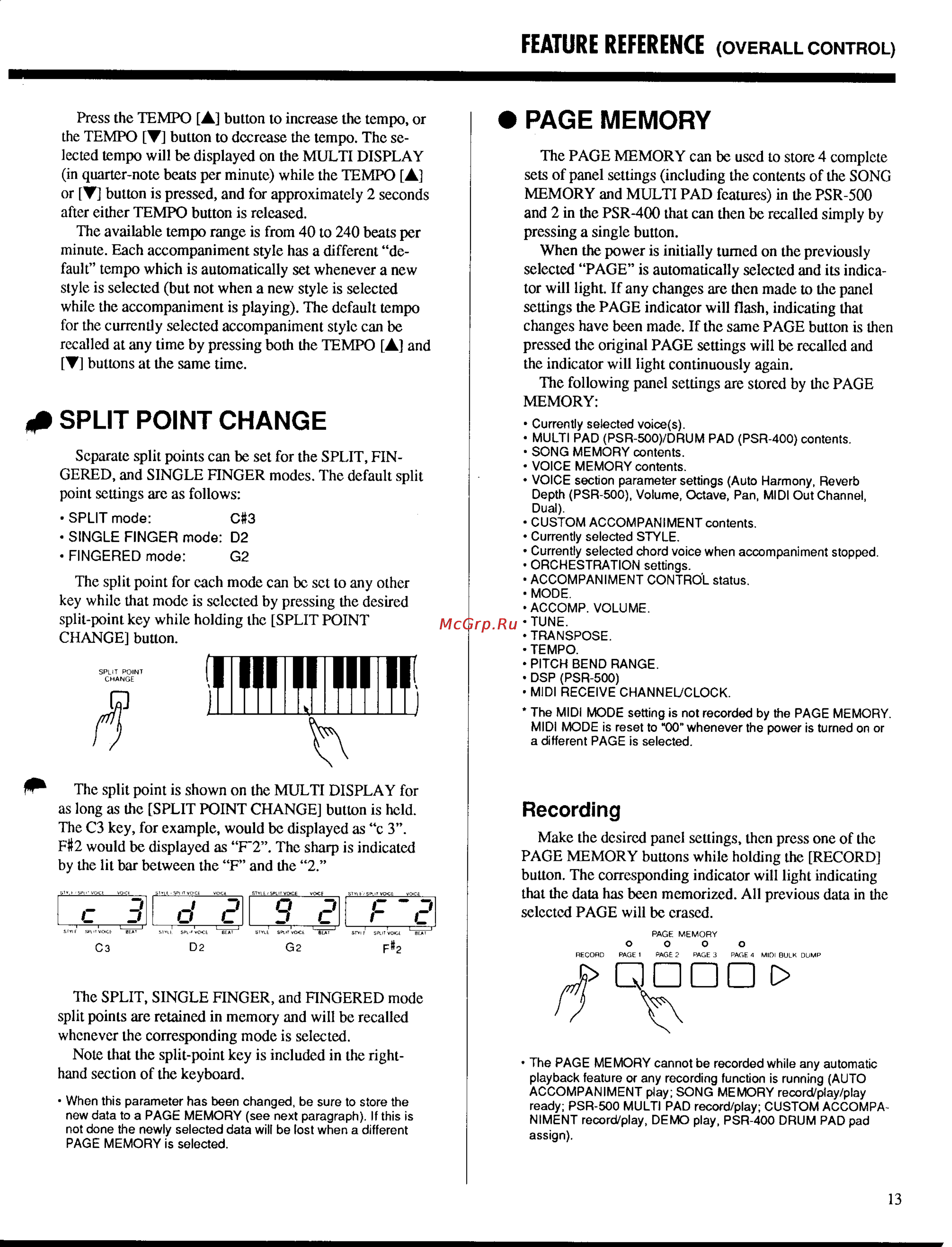 Yamaha PSR-500m [15/47] Recording