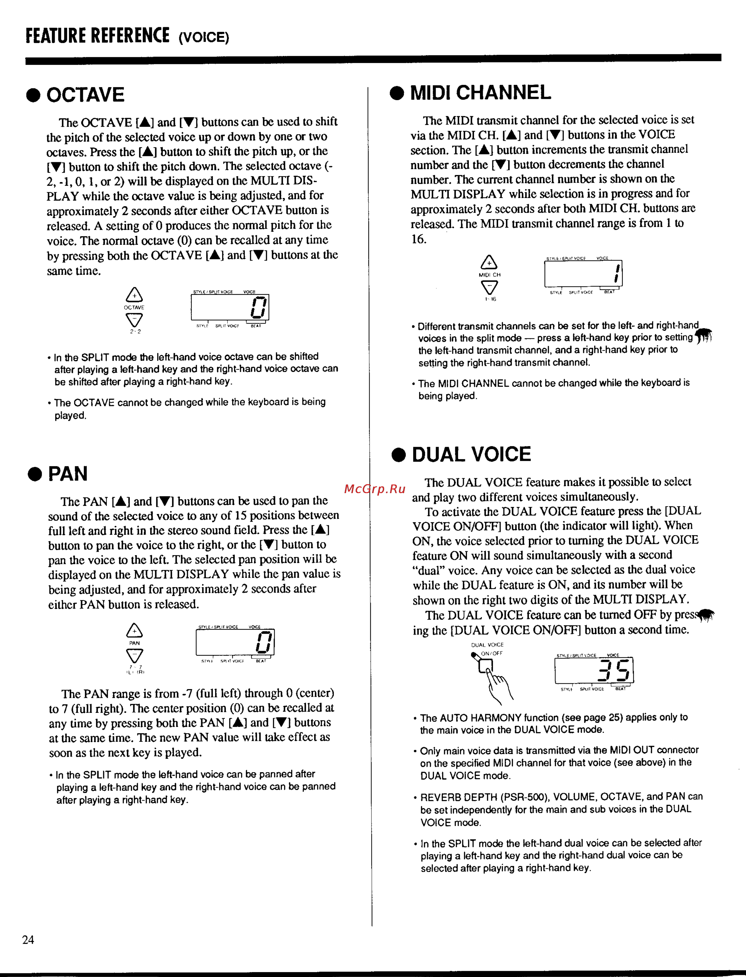 Yamaha PSR-500m [26/47] Feature reference