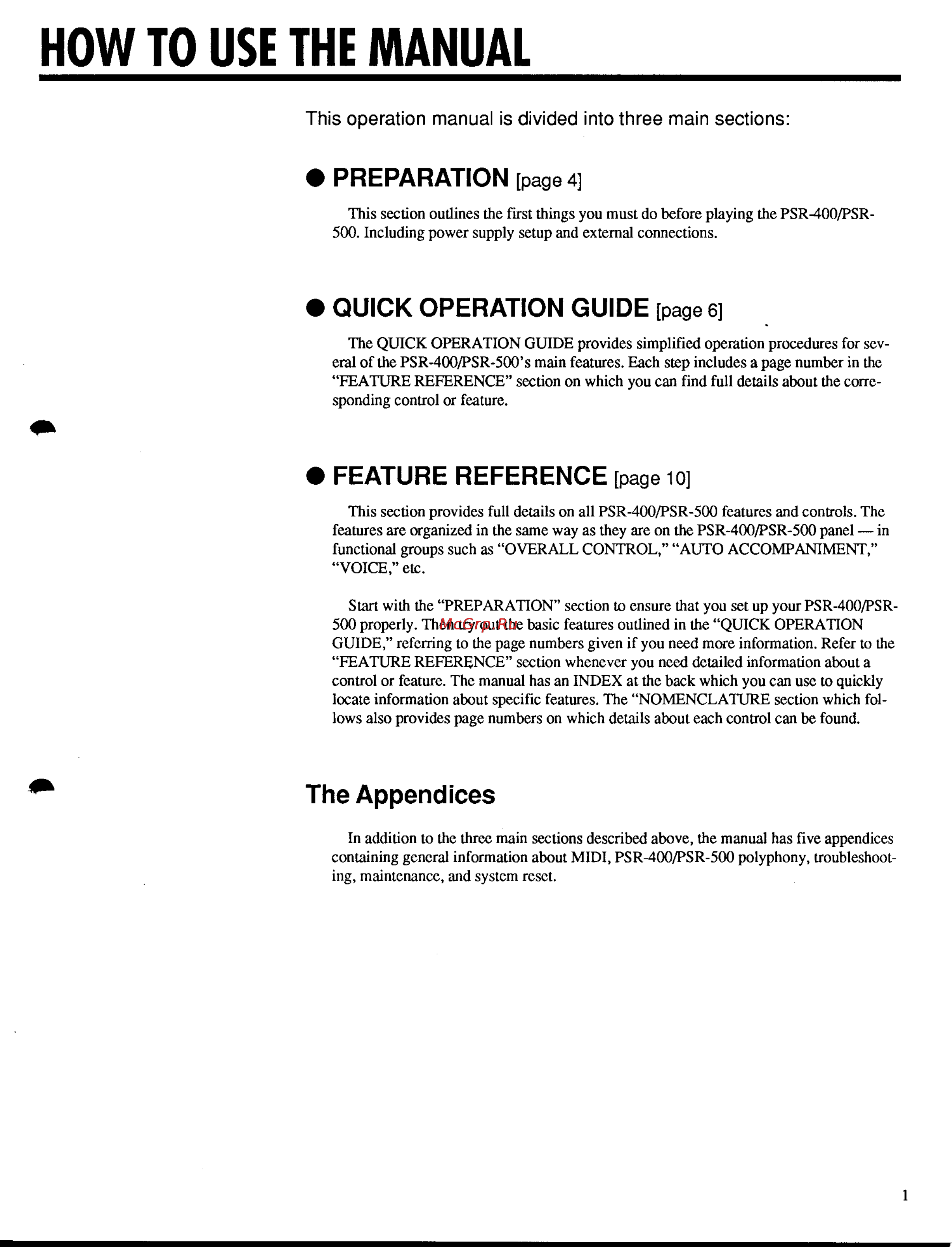 Yamaha PSR-500m [3/47] Page 6