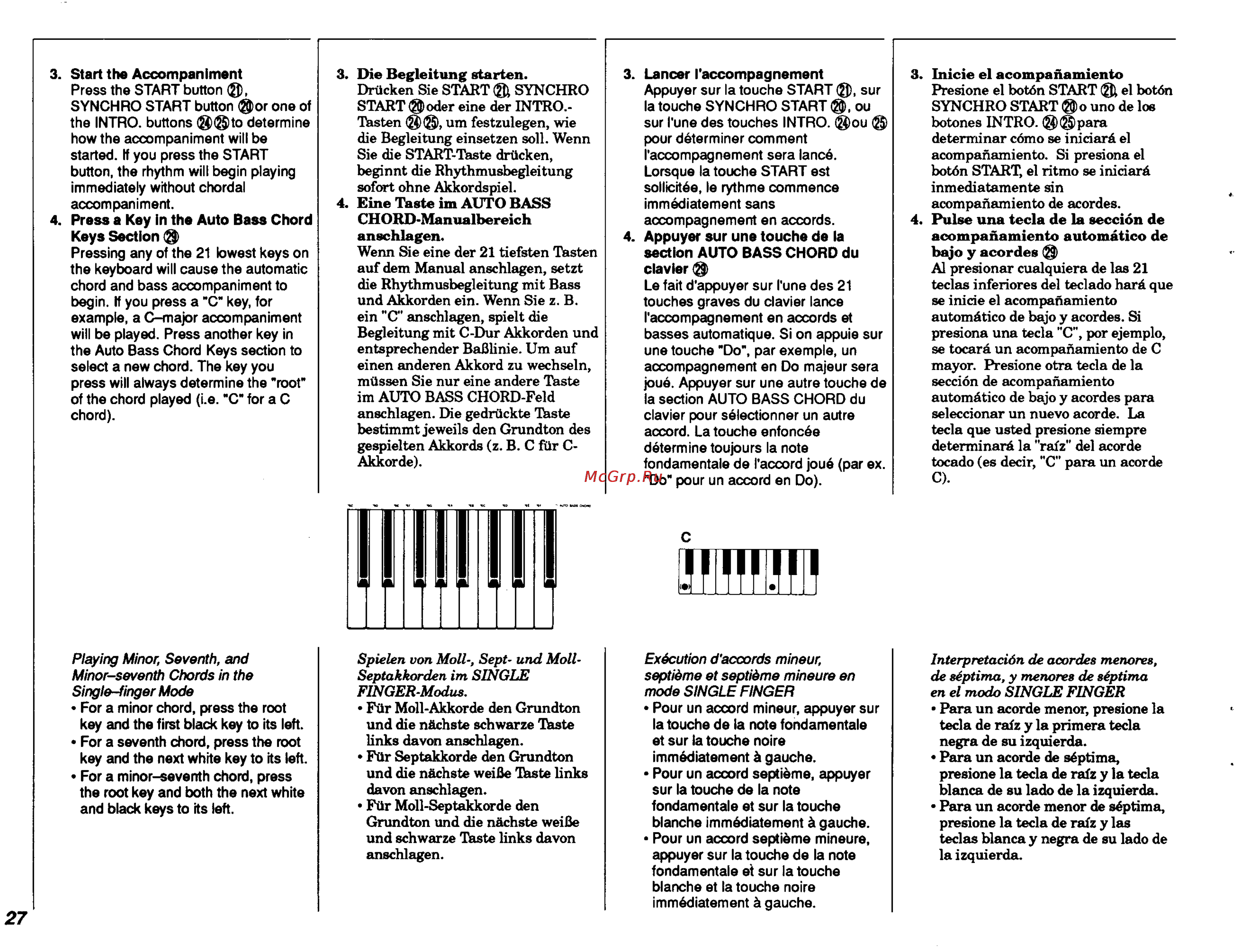 Yamaha PSR-48 [28/45] Die begleitung starten