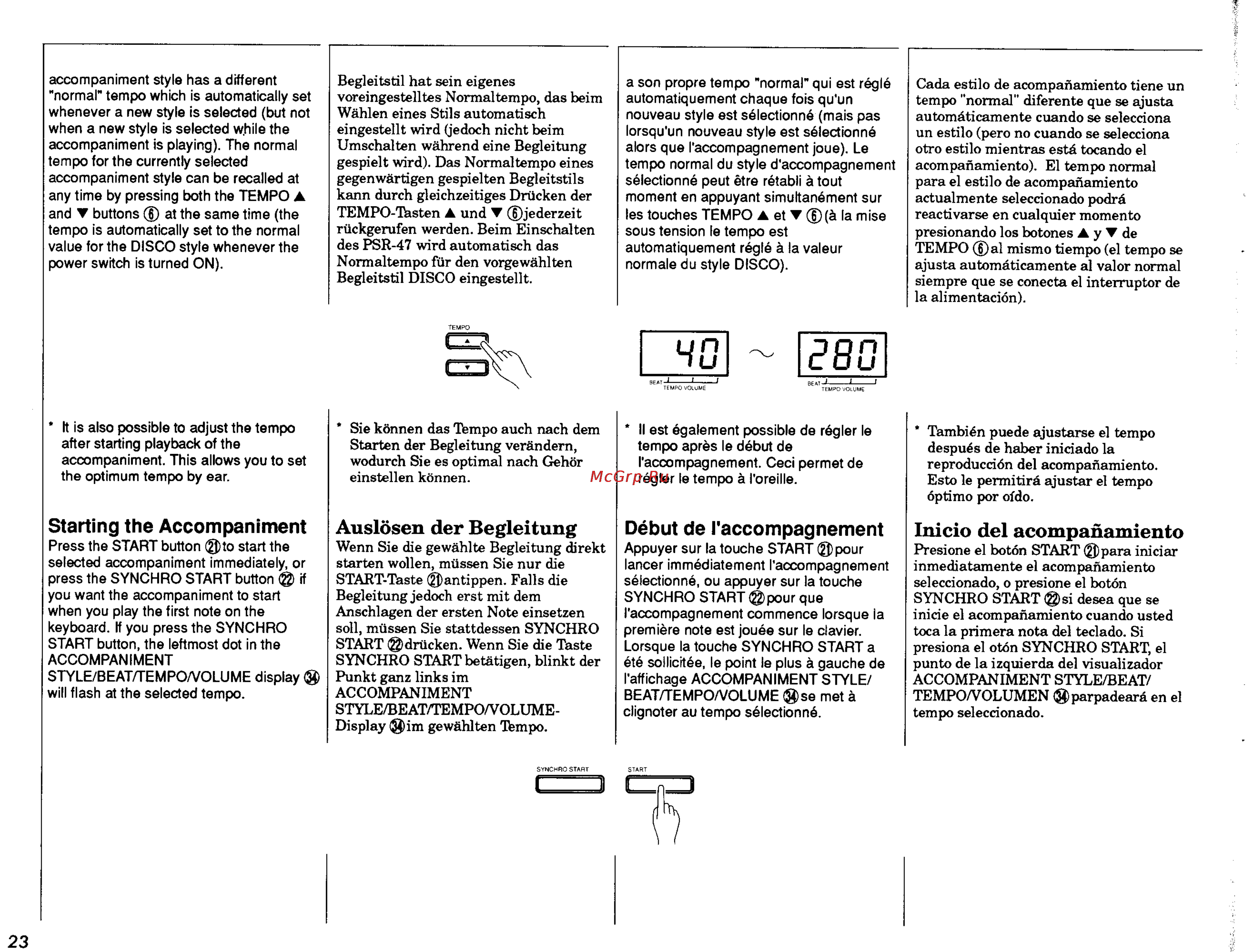 Yamaha PSR-47.PDF [24/33] Auslösen der begleitung