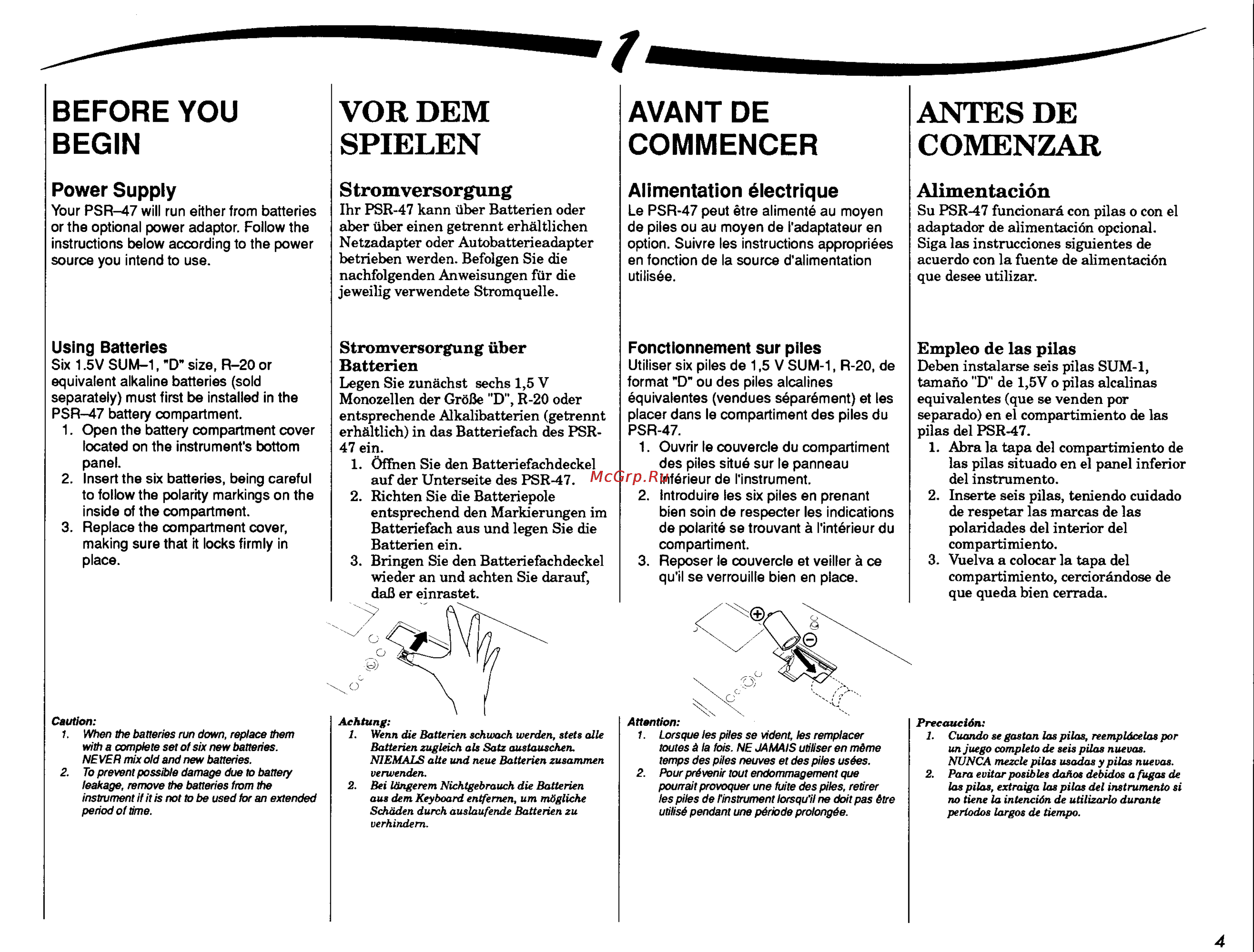 Yamaha PSR-47.PDF [5/33] Antes de