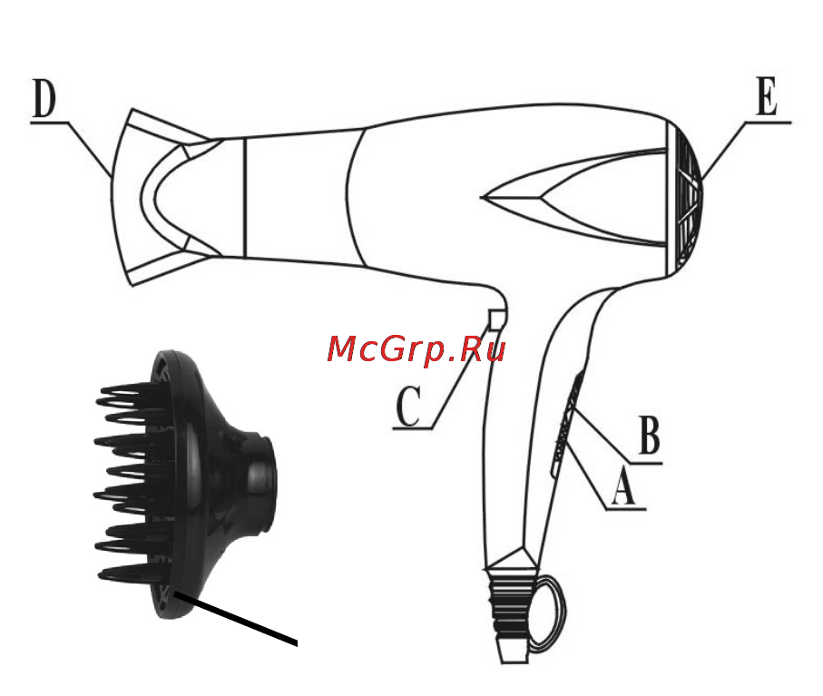 Polaris PHD 1842 Di [4/6] Использование насадки для концентрации воздуха