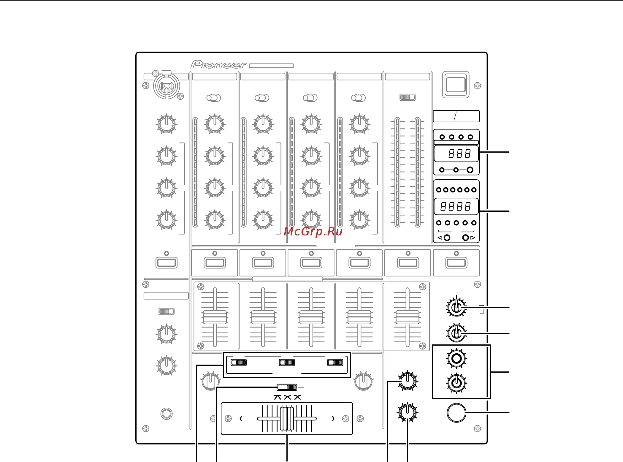 Pioneer DJM-600 [9/24] Переключатель кривой перекрестного затухания