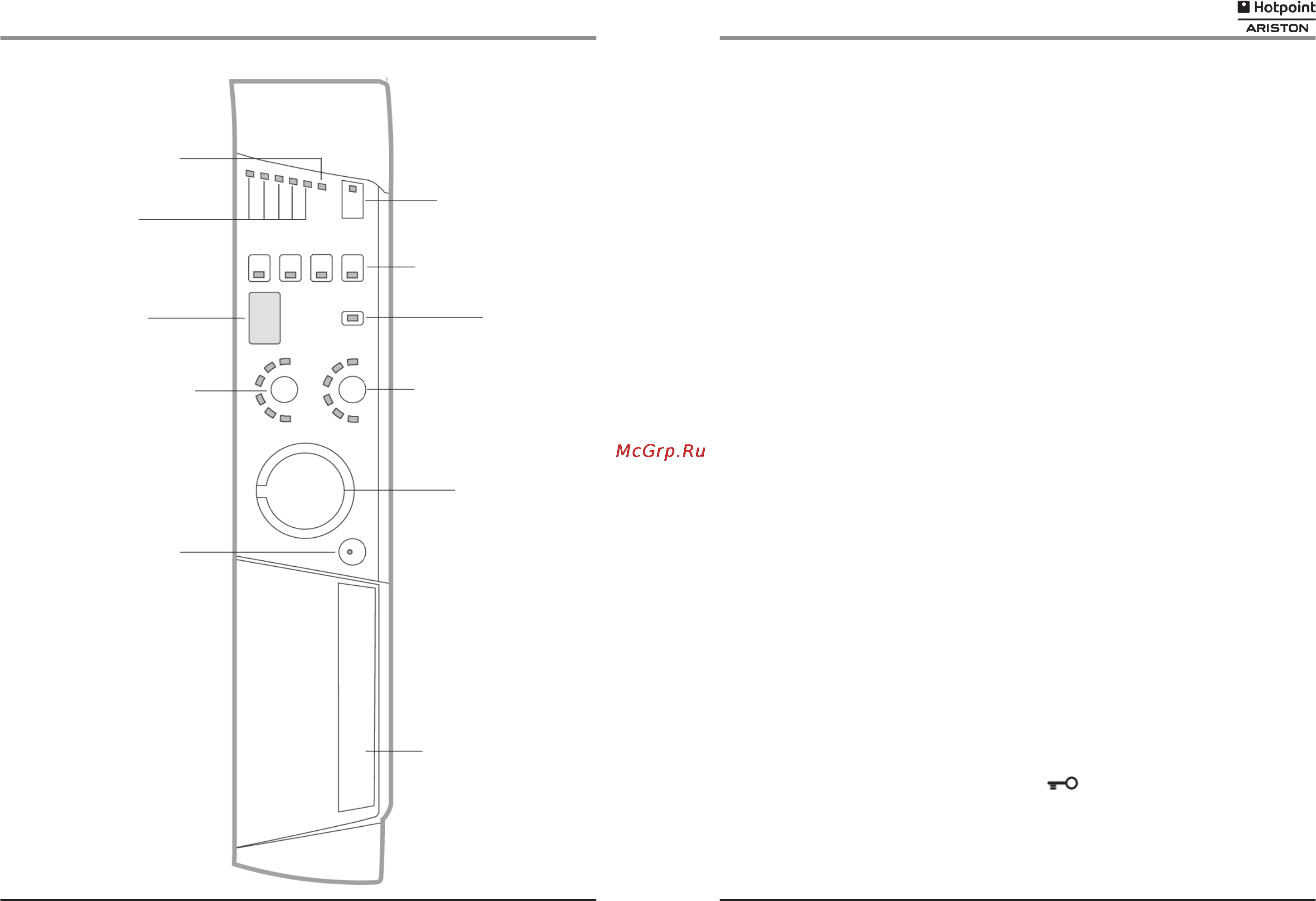 Hotpoint-Ariston ARSF 109 (CSI).L [5/14] Описание стиральной машины и запуск программы