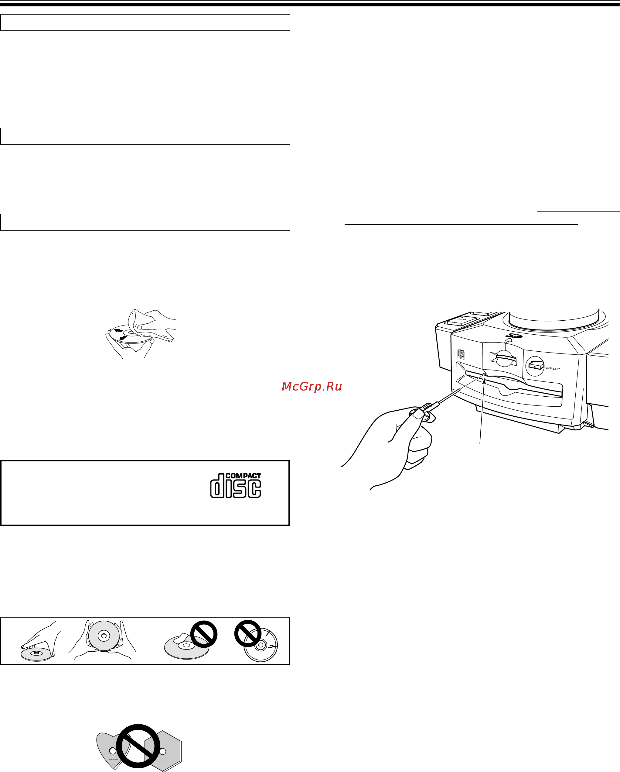 Pioneer DMP-555 [5/24] Cleaning and handling compact discs