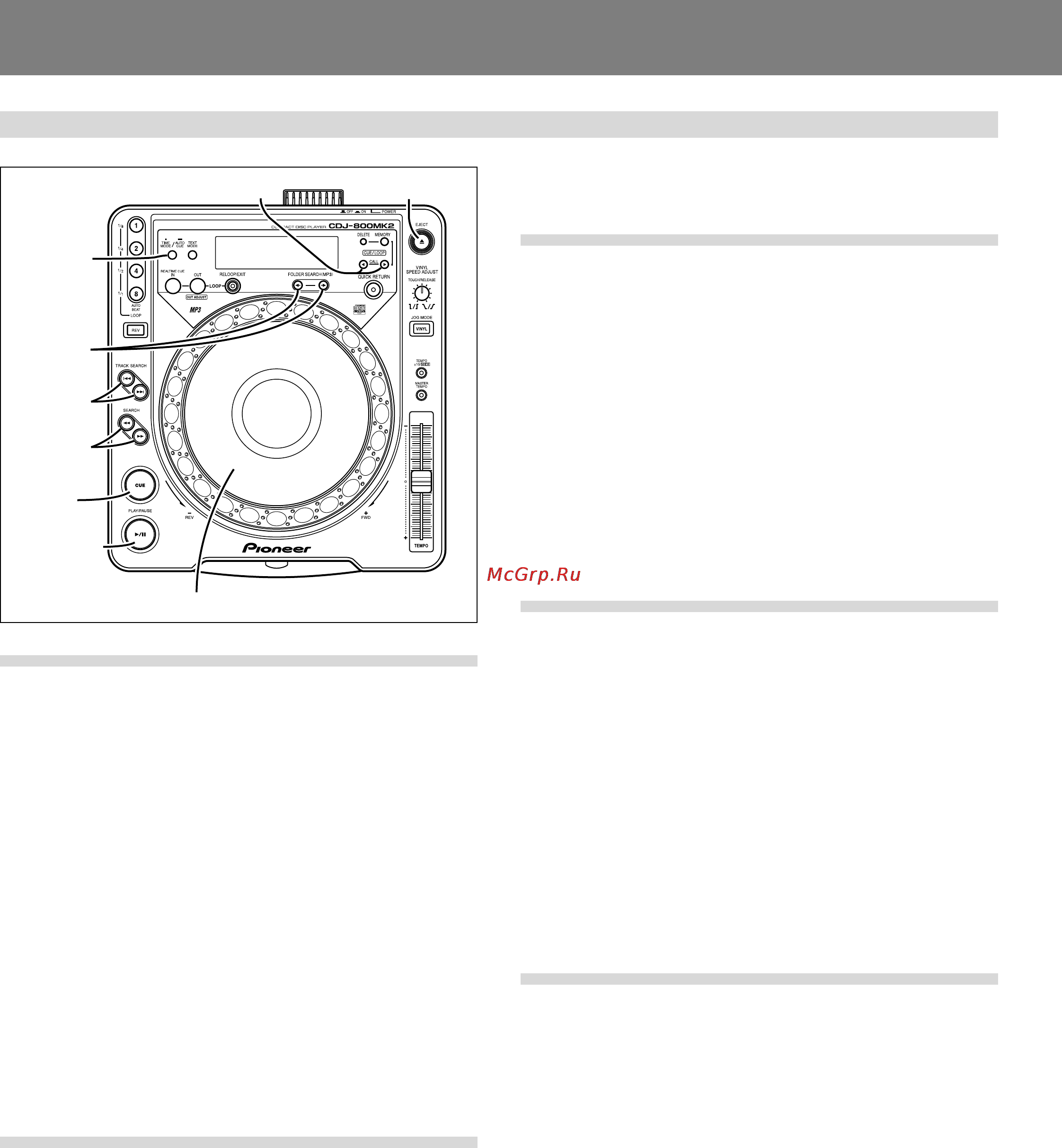 Pioneer CDJ-800 MK2 [14/24] Операции с dj плеером