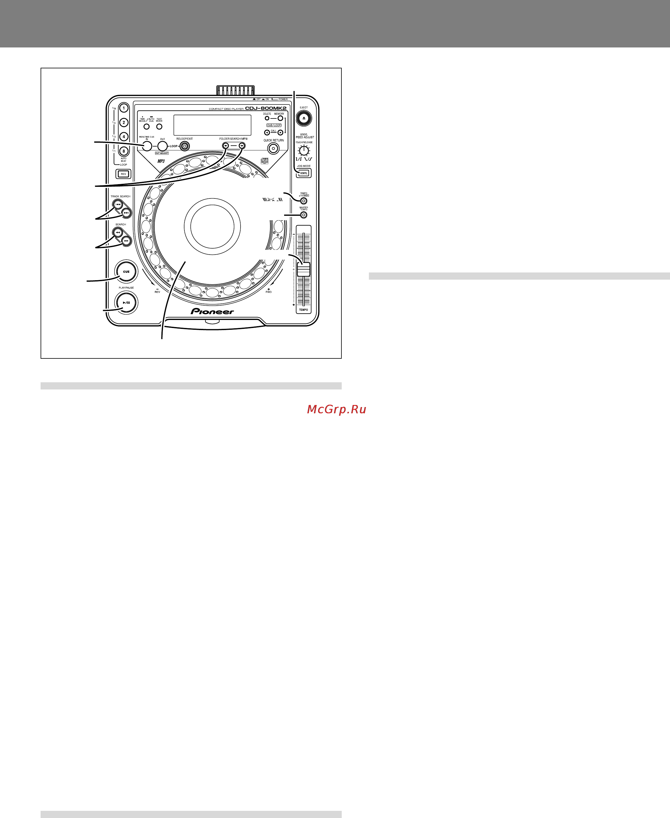 Pioneer CDJ-800 MK2 [15/24] Задание меток