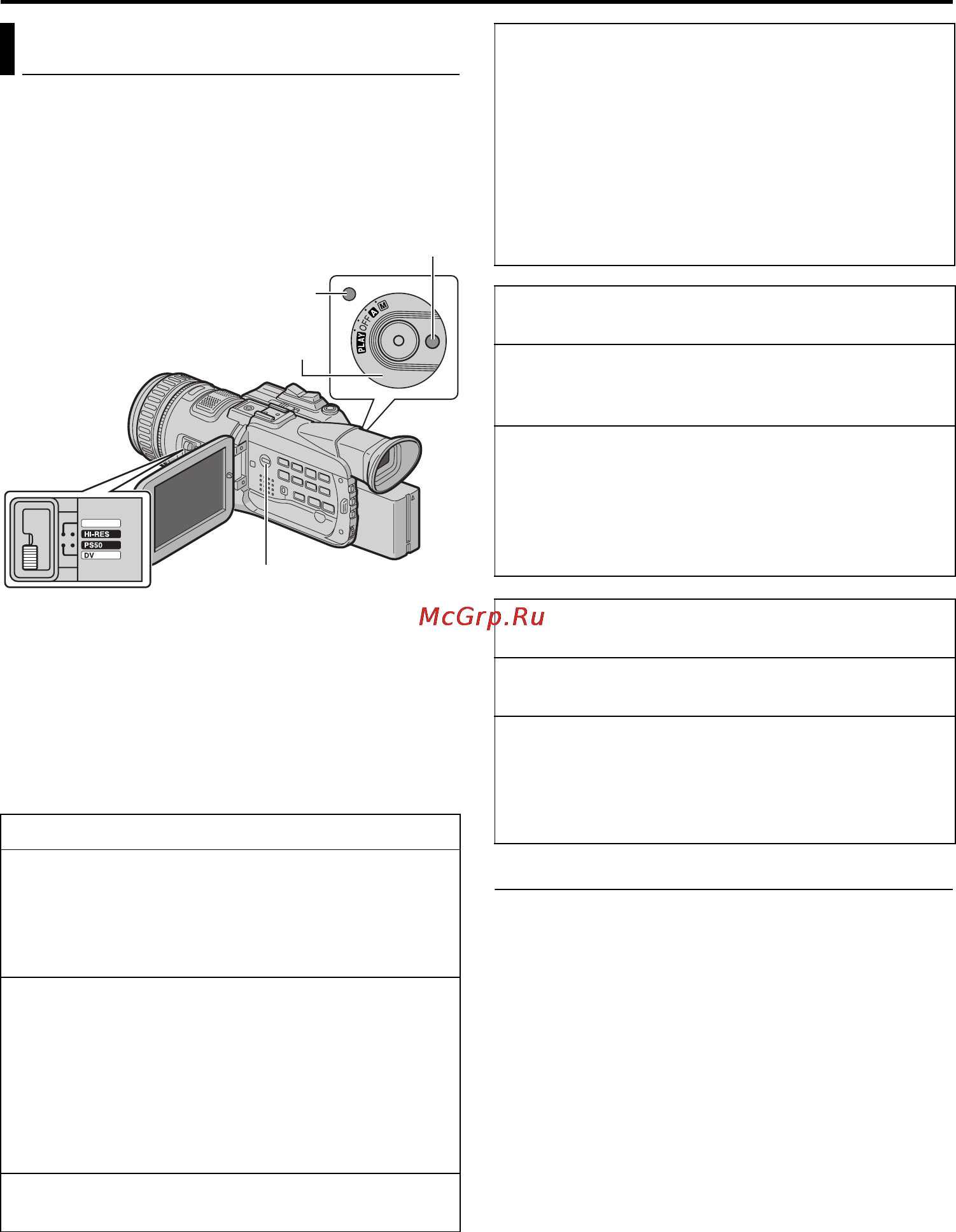 JVC GR-PD1 [14/88] Режим работы