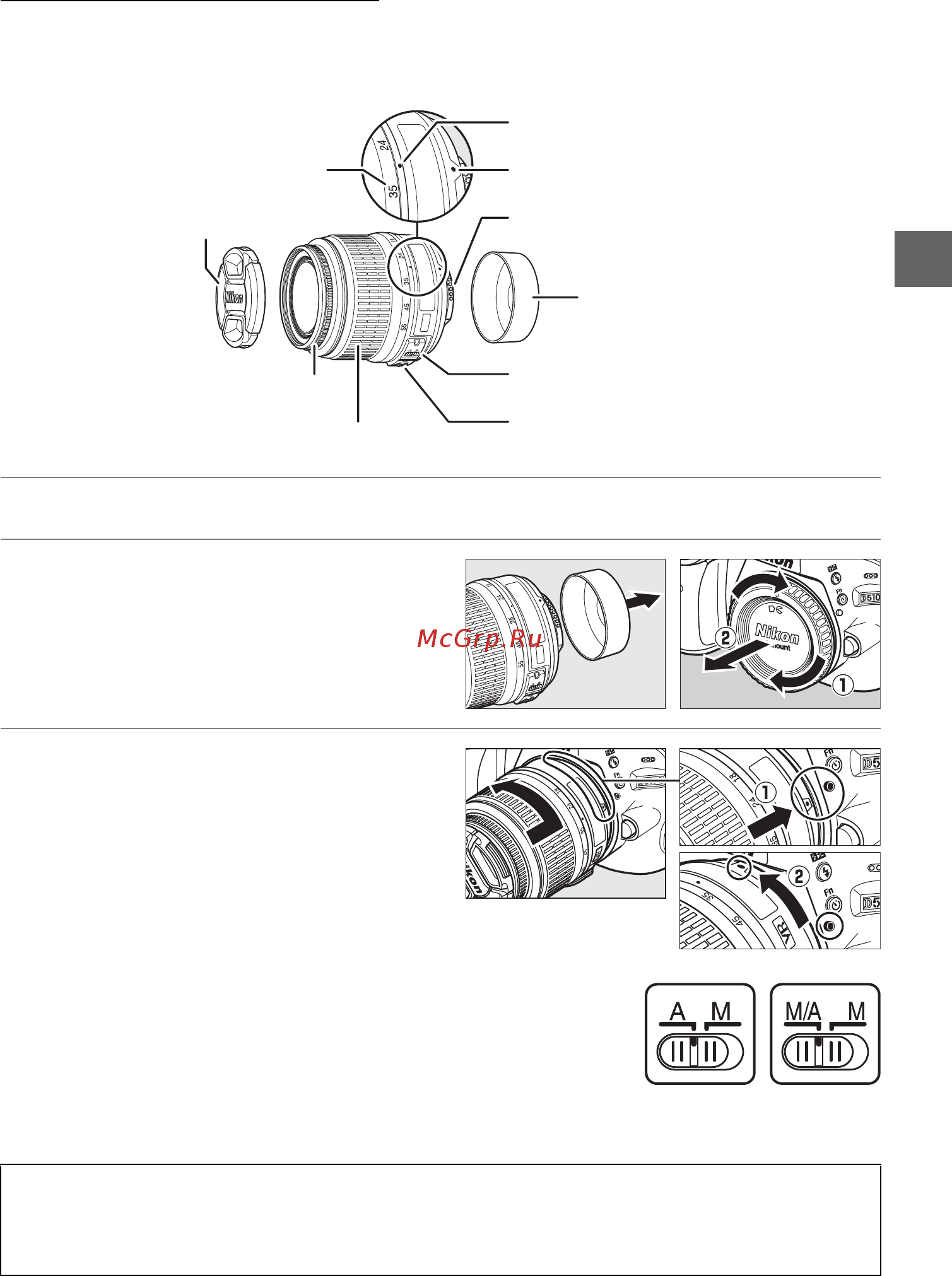 Nikon D5100 Body Black [35/260] Установка объектива
