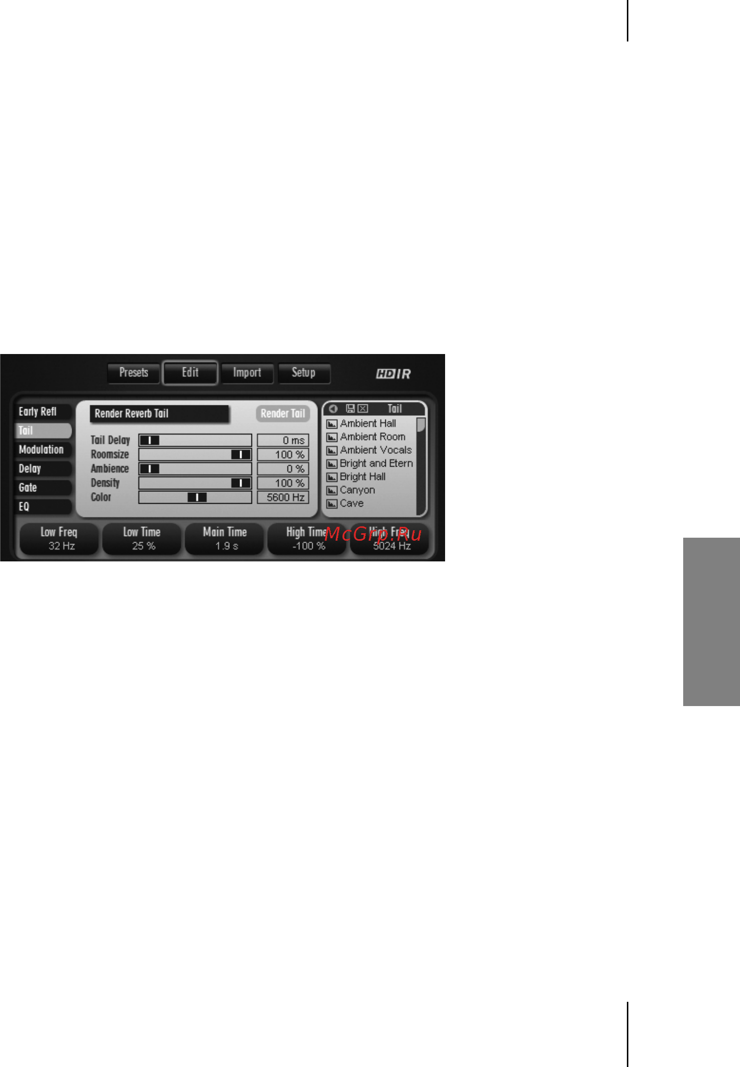 M-Audio WizooVerb W5 [125/158] Tail delay
