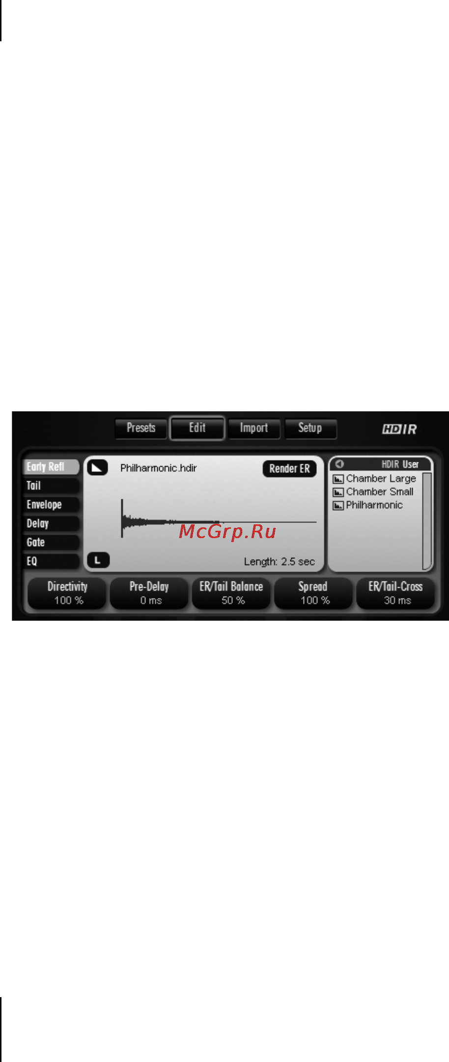 M-Audio WizooVerb W5 [42/158] Early reﬂections