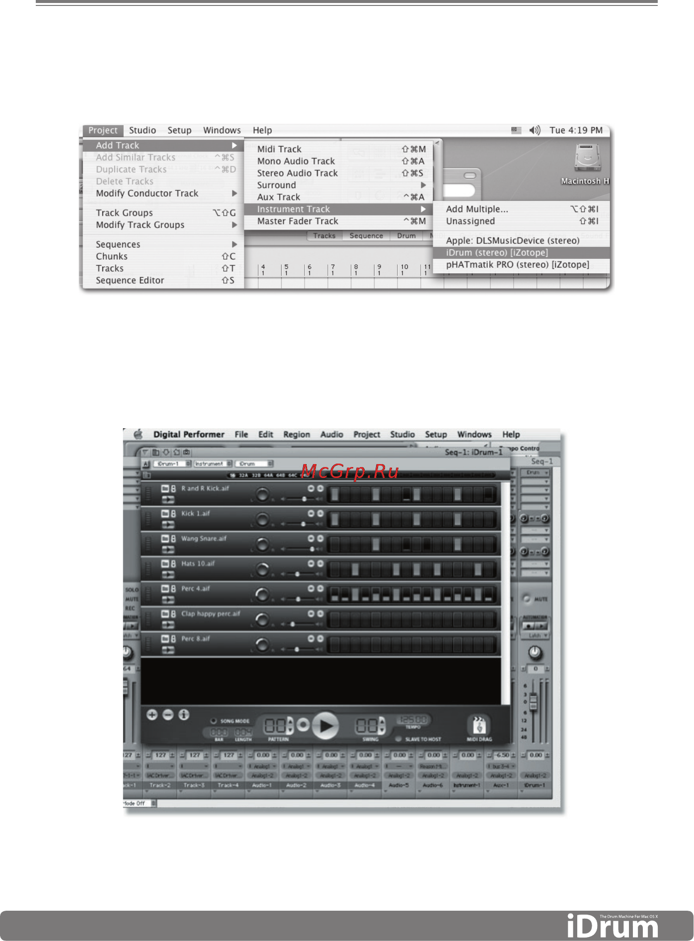 M-Audio iDrum [7/12] Using idrum in digital performer