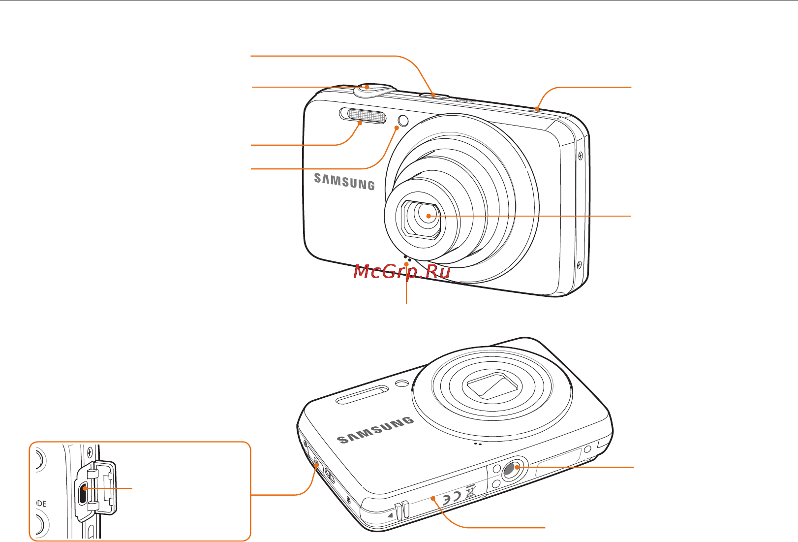 Samsung EC-ES80 Black [14/105] Расположение элементов камеры