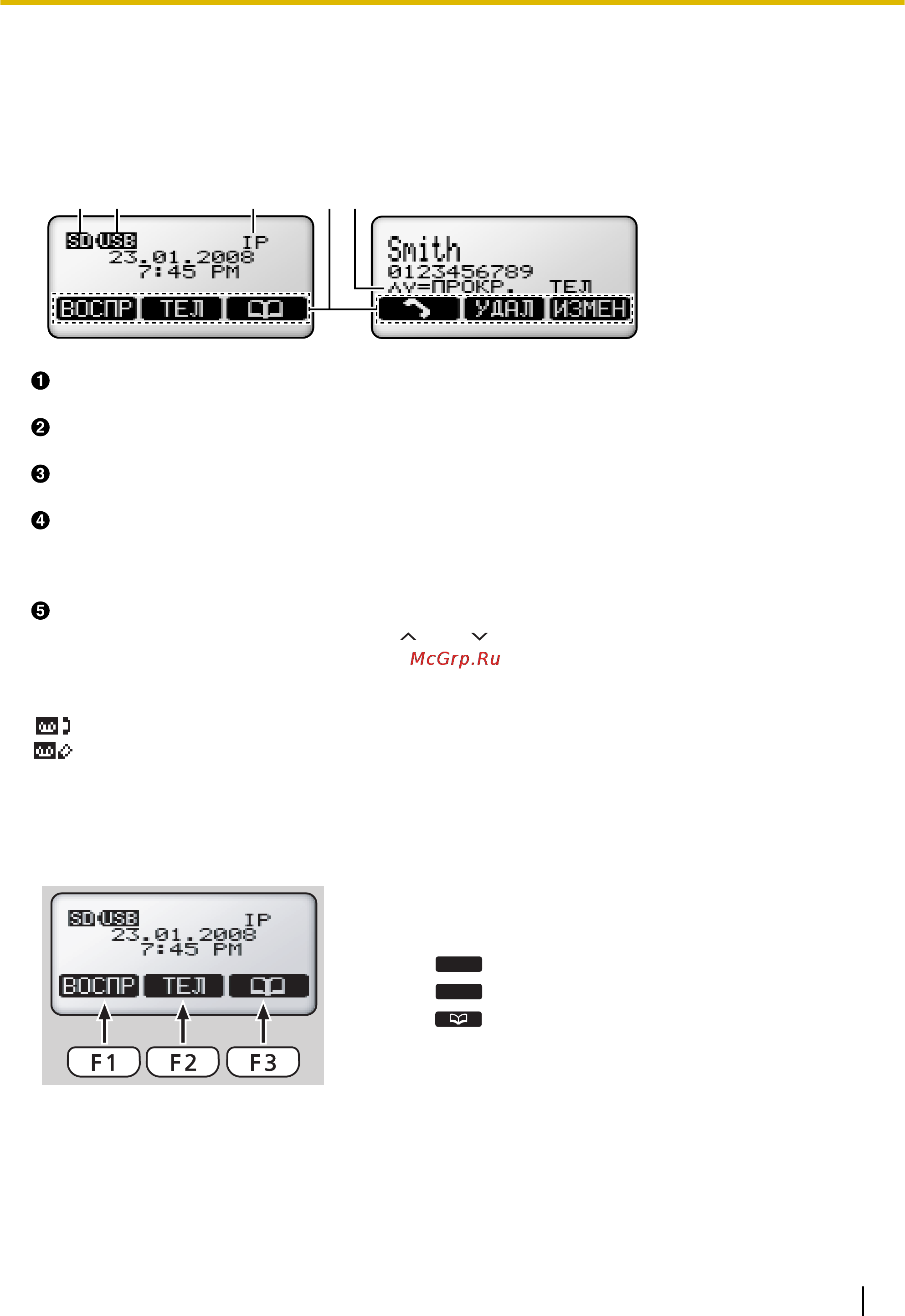 Panasonic kx-nt700 [23/88] Чтение информации с дисплея