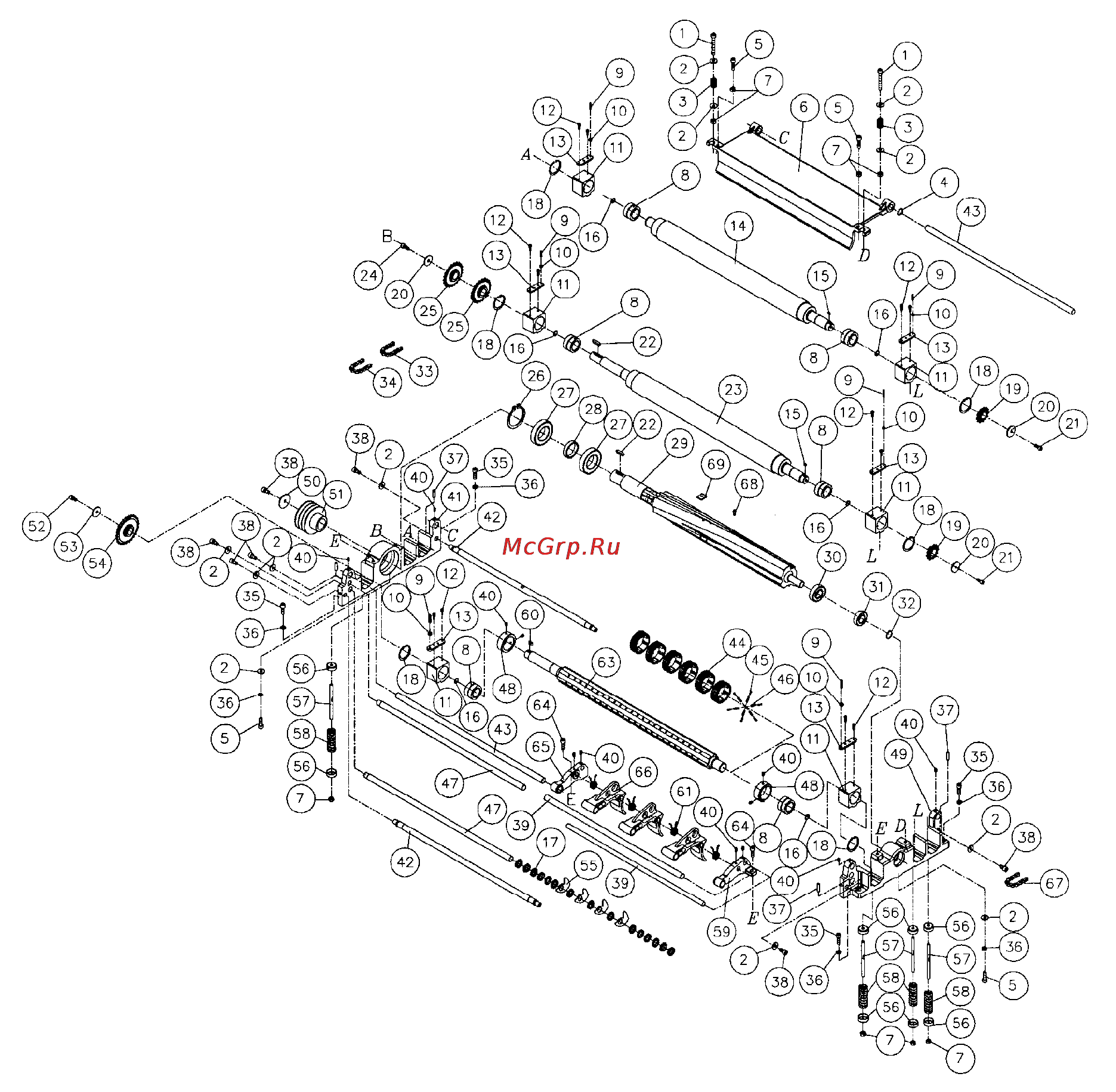 Jet JWP-2510 1791303T [30/39] Parts list cutterhead assembly