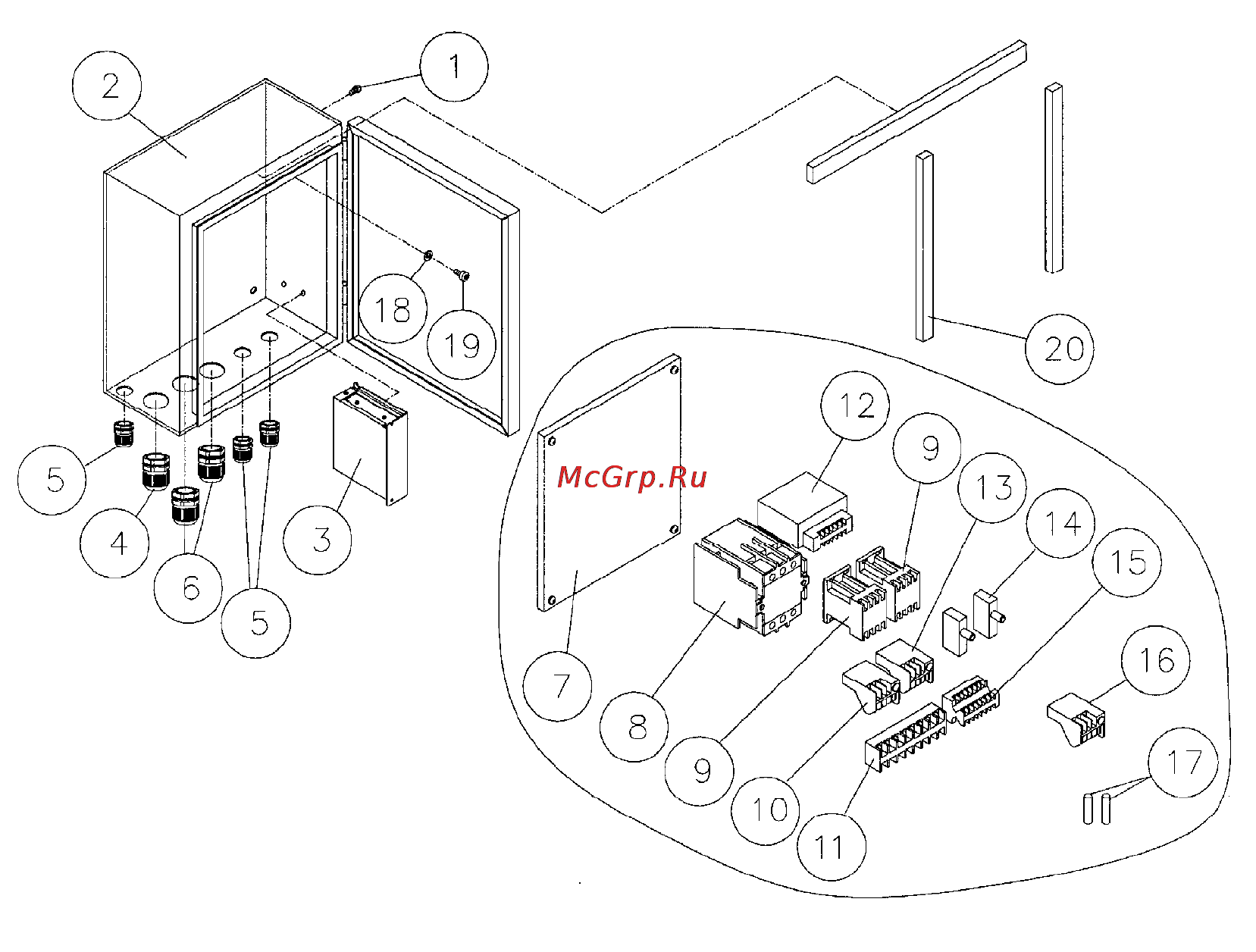 Jet JWP-2510 1791303T [38/39] Parts list electrical box assembly