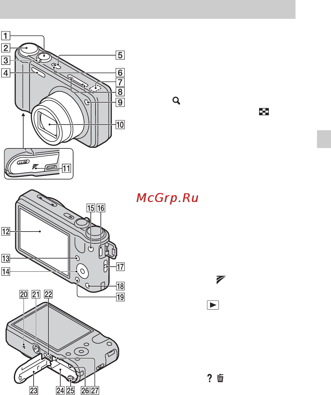Sony DSC-HX7V Black [67/96] Визначення частин