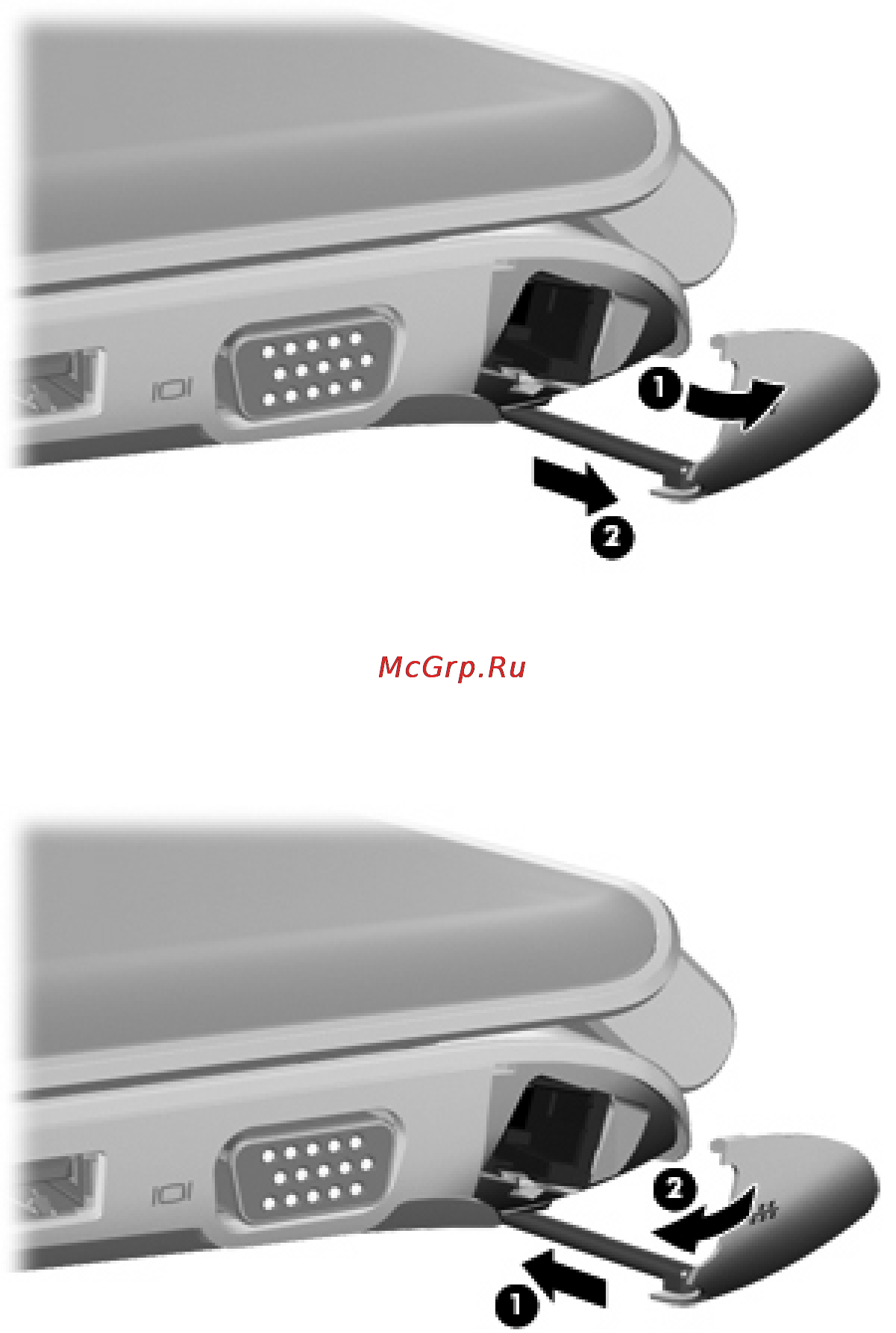 HP Pavilion m1-4000er QJ490EA [53/71] Извлечение и установка крышки разъема rj45