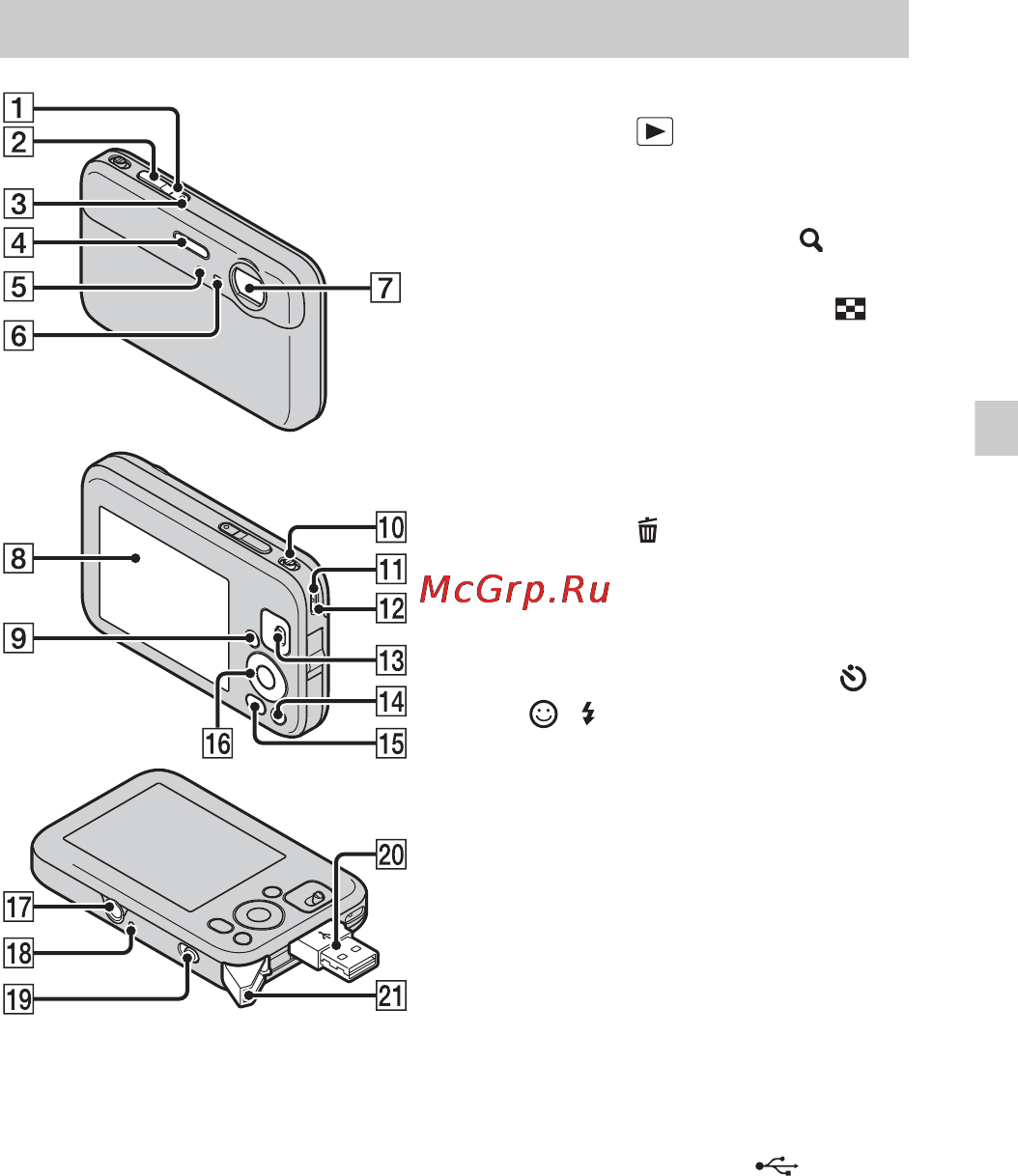 Sony DSC-J10B [55/80] Компоненти фотоапарата