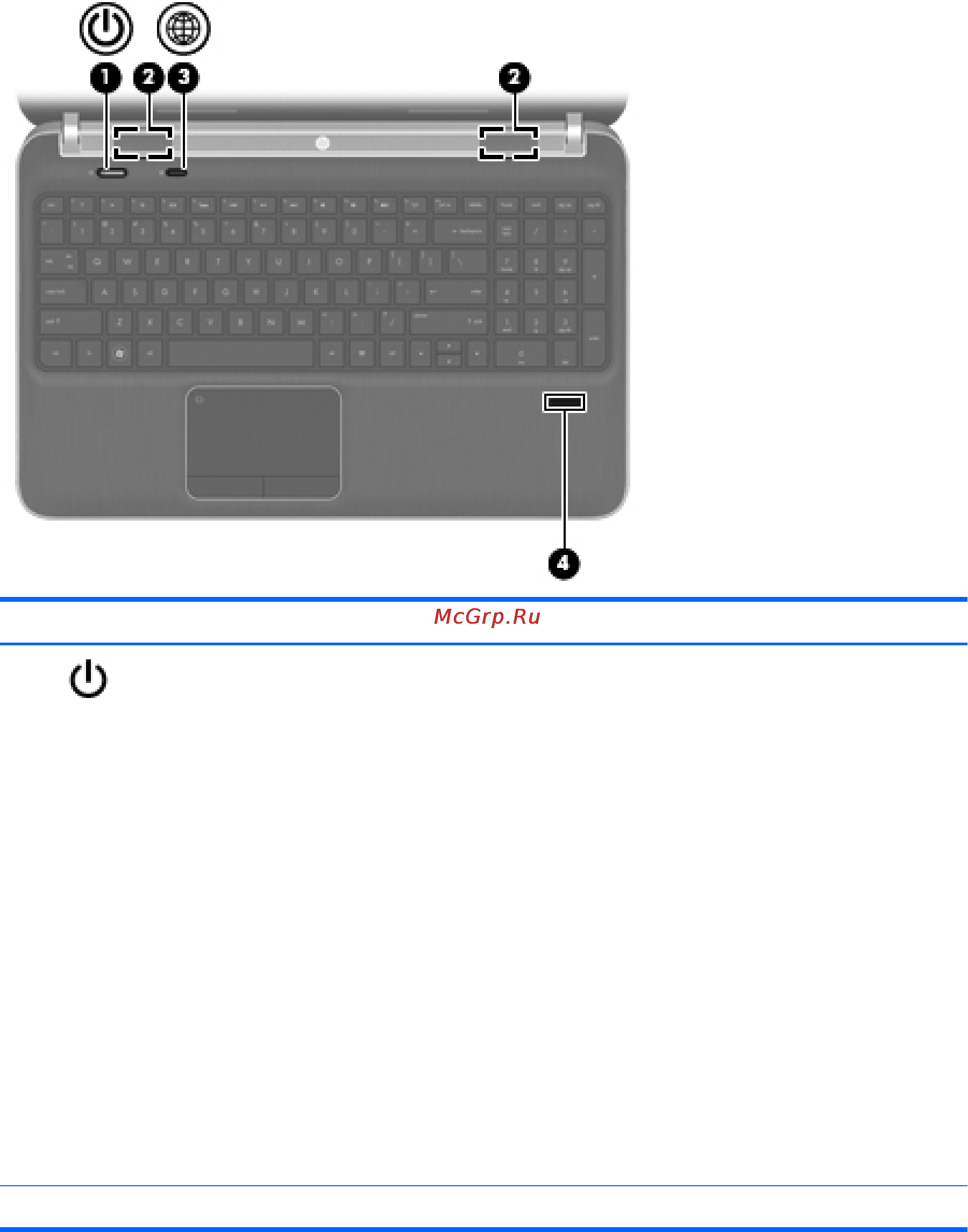 HP Pavilion dv6-3305er LS836EA [15/67] Кнопки динамики и считыватель отпечатков пальцев только на некоторых моделях