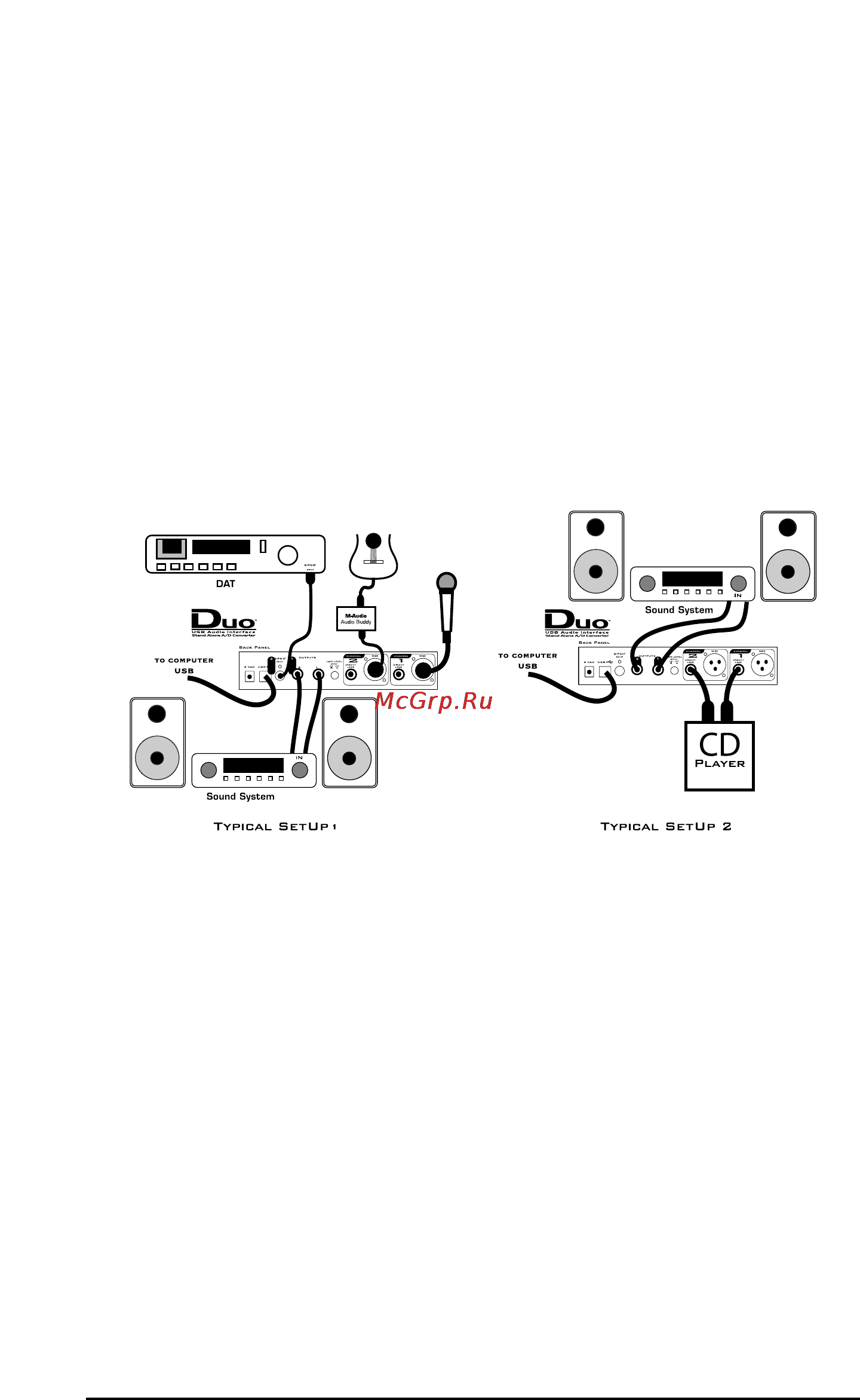 M-Audio Duo USB [11/27] Using the input and output level switches