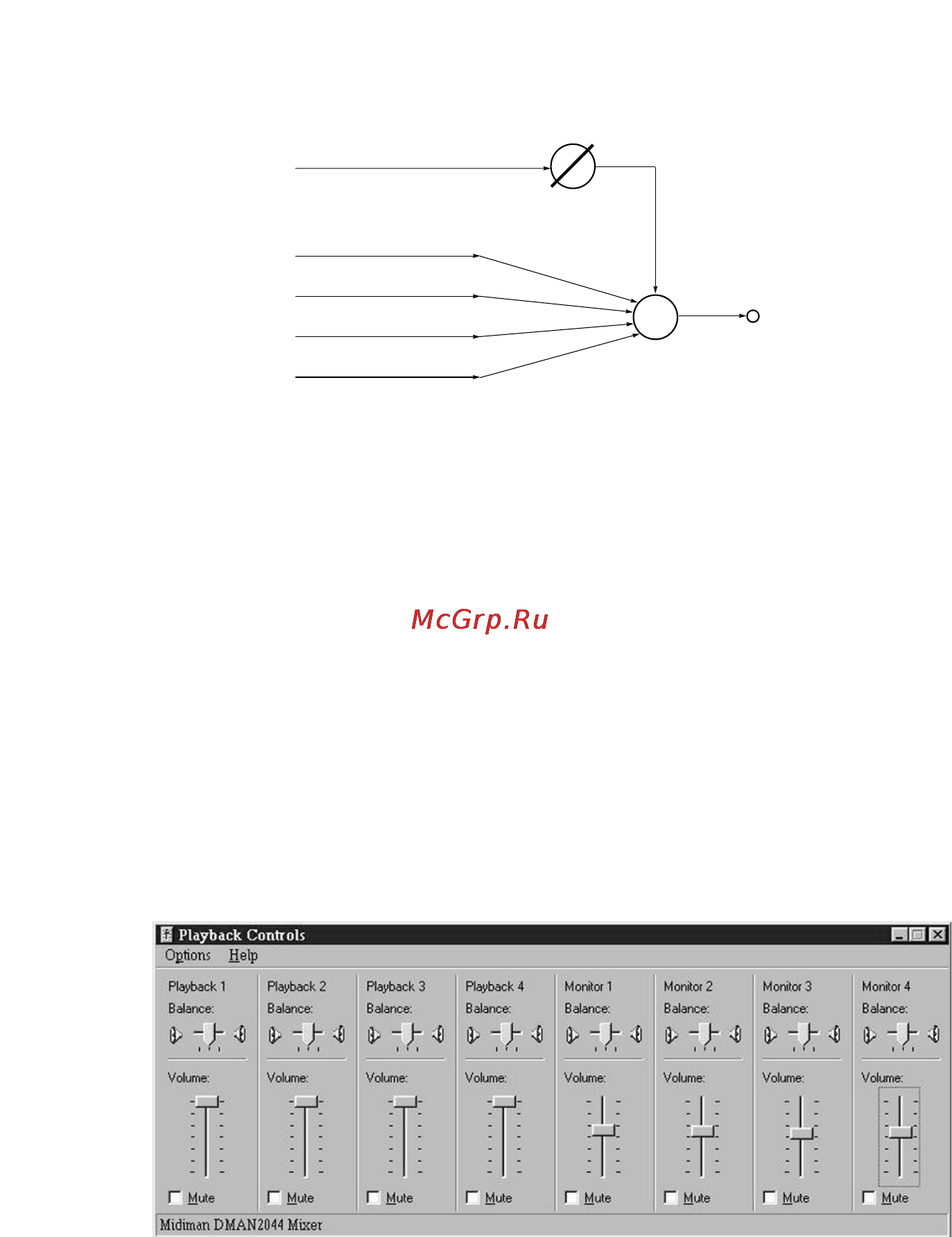 M-Audio Dman 2044 [16/36] Windows playback mixer