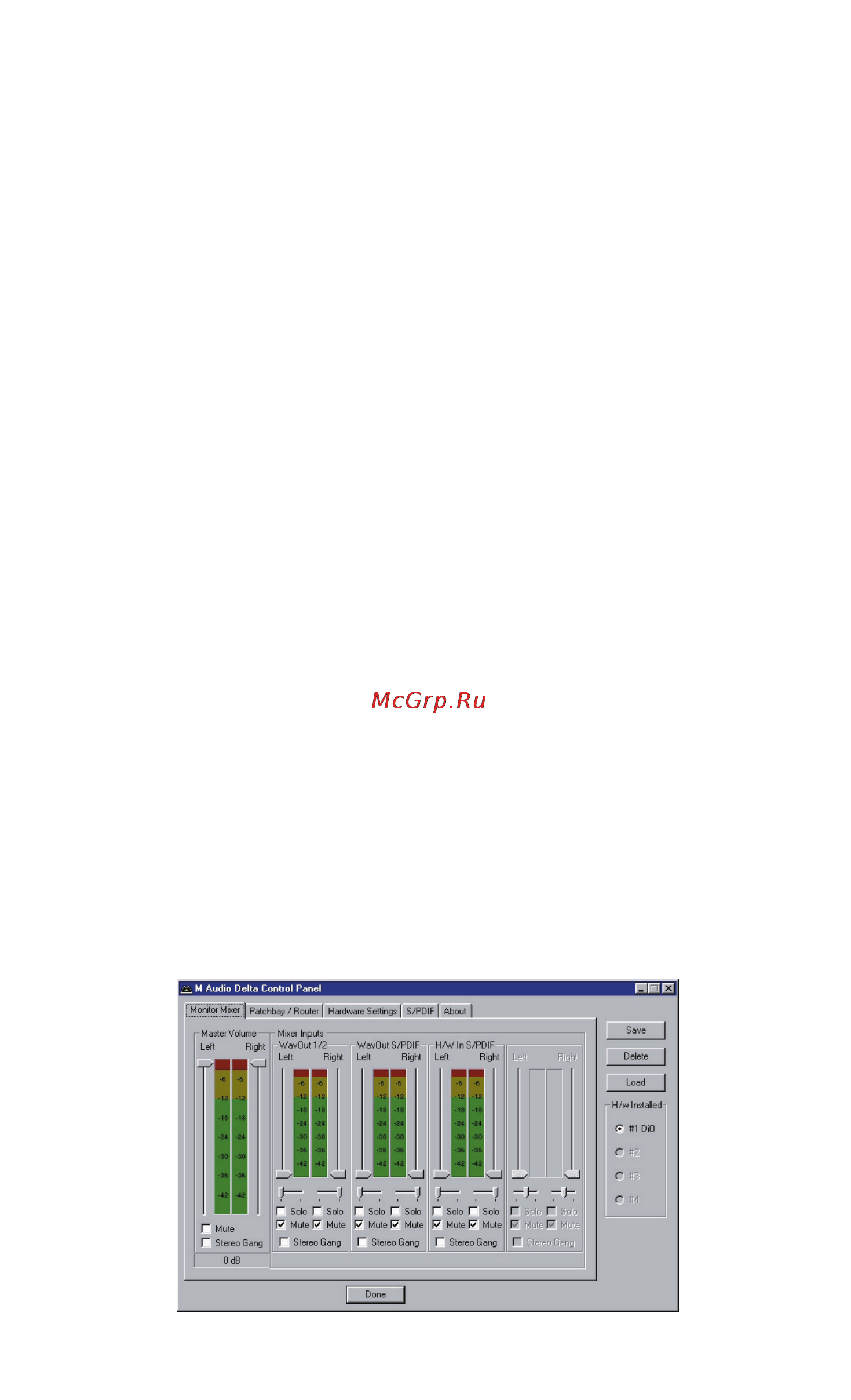 M-Audio Delta DiO 2496 [9/24] Delta dio 2496 control panel software