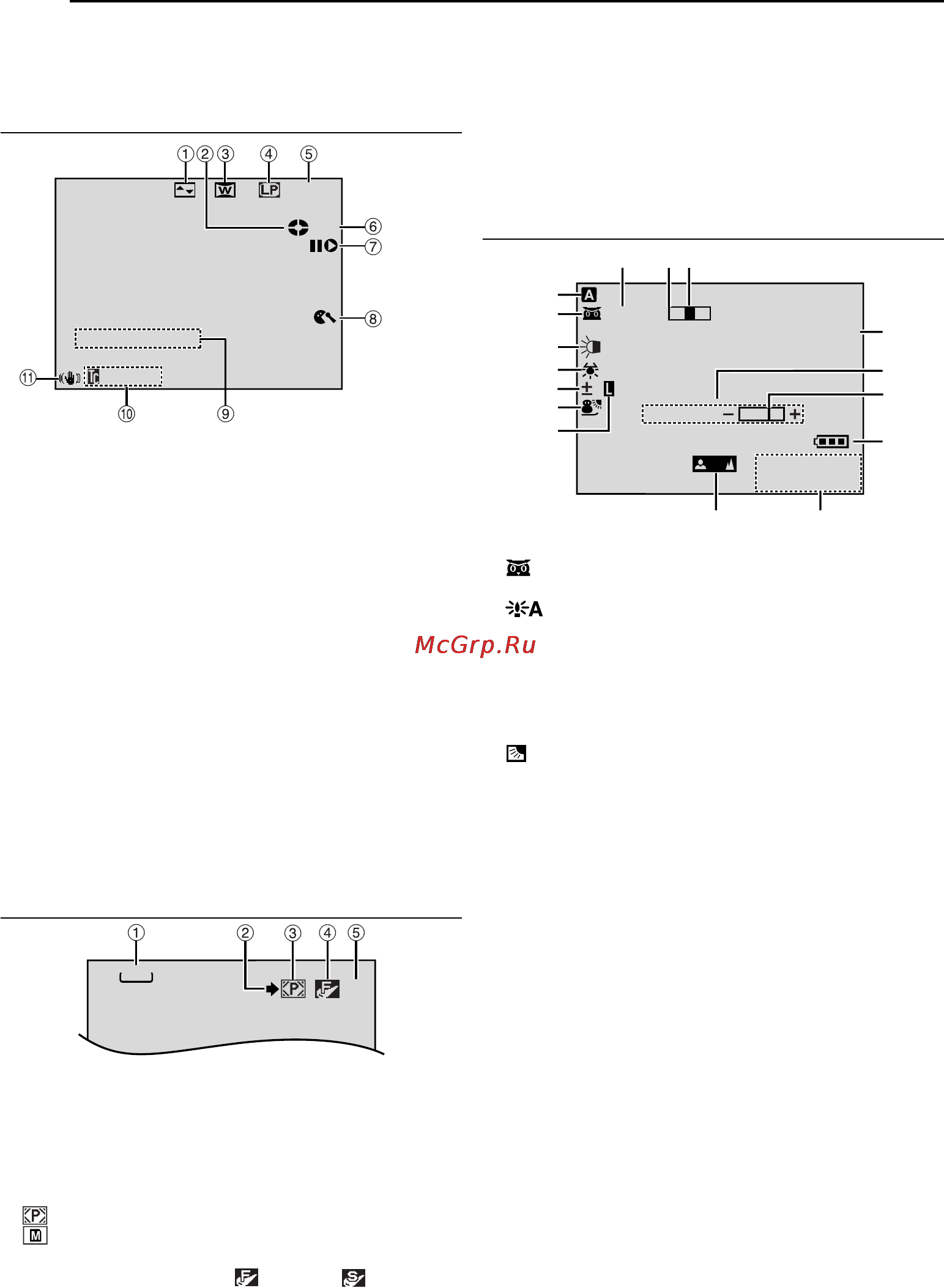 JVC GR-D93 [52/56] Индикации жк монитора видоискателя