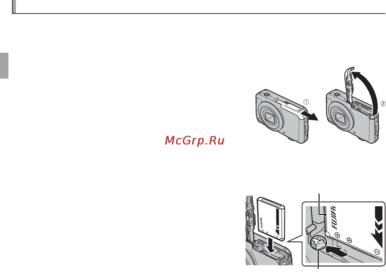 Fujifilm FINEPIX JX300 Black [20/116] Установка батарей и карты памяти установка батарей и карты памяти