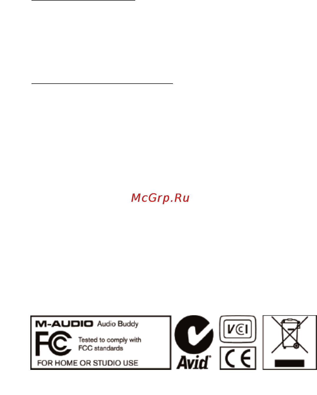 M-Audio Audio Buddy [7/8] Warranty and registration
