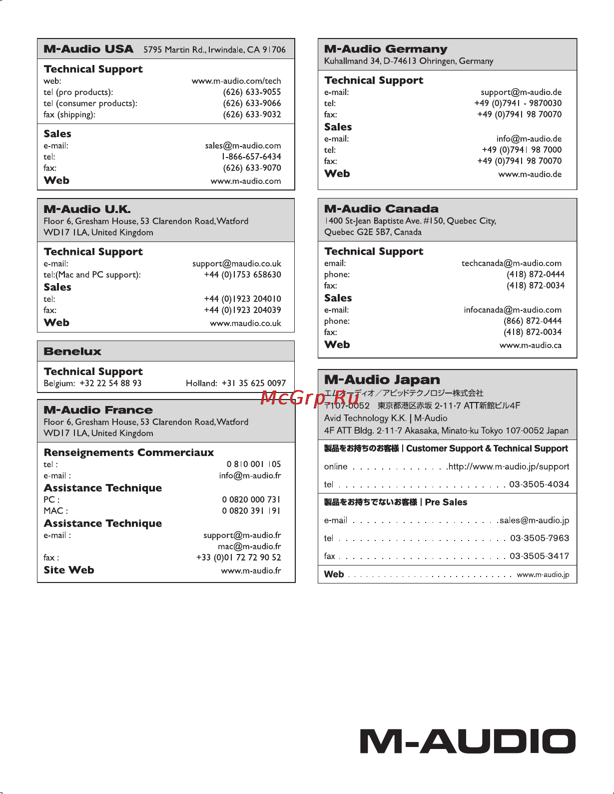 M-Audio Audio Buddy [8/8] Contact