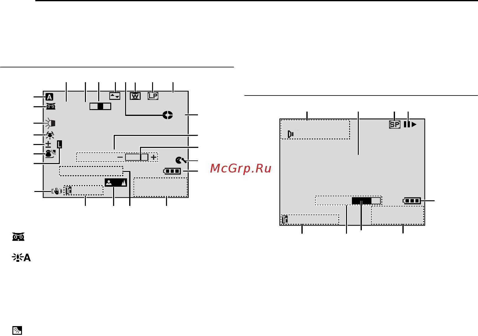 JVC GR-D33 [38/40] Èíäèêàöèè æê ìîíèòî²à âèäîèñêàòåëø