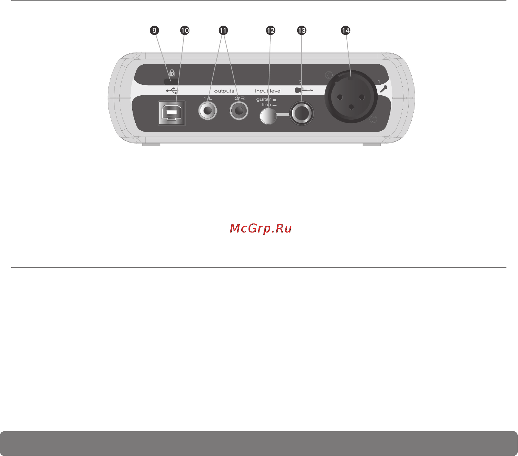 M-Audio FAST TRACK USB [4/9] Rear panel controls