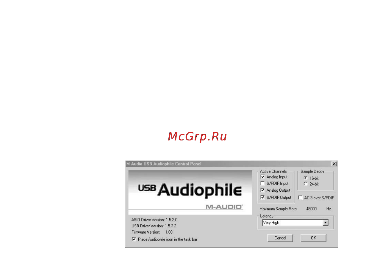 M-Audio AUDIOPHILE USB Инструкция по эксплуатации онлайн [36/36] 7319