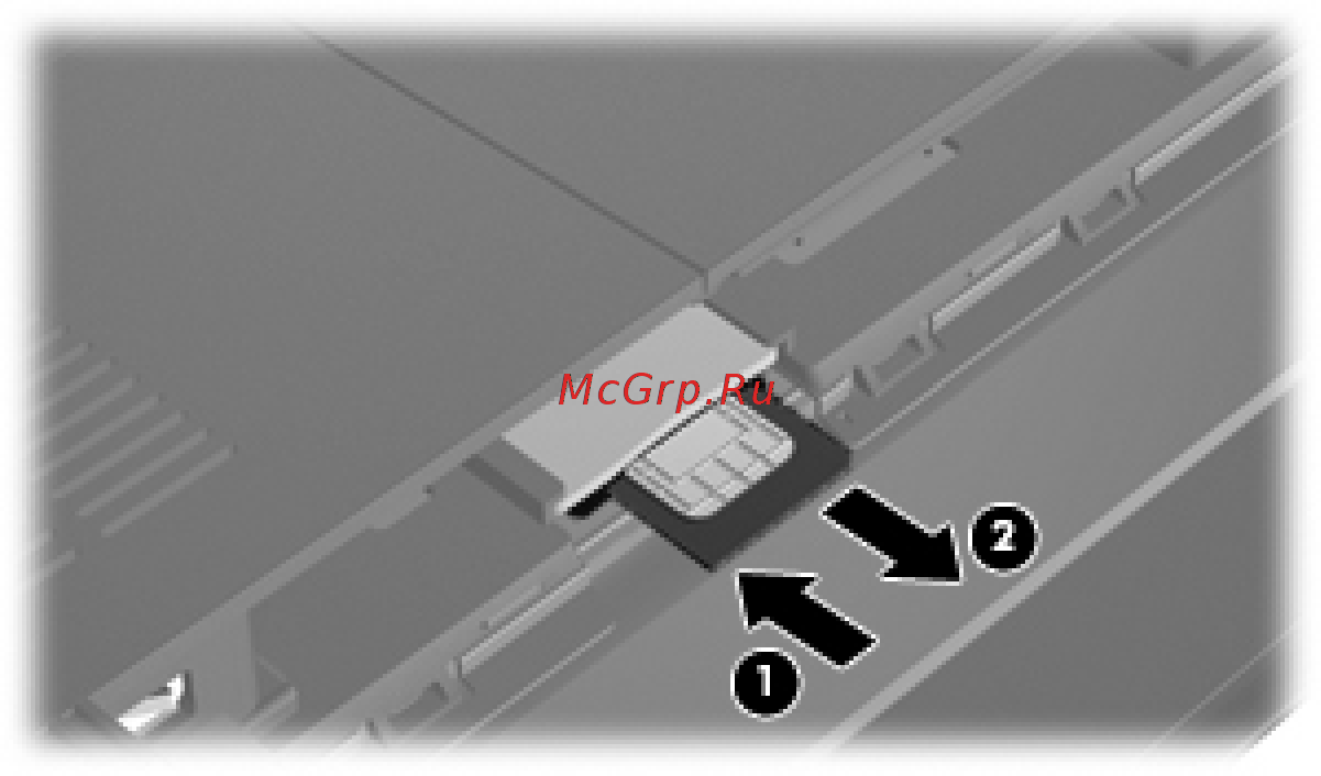 HP G72-a20ER [37/125] Извлечение sim карты