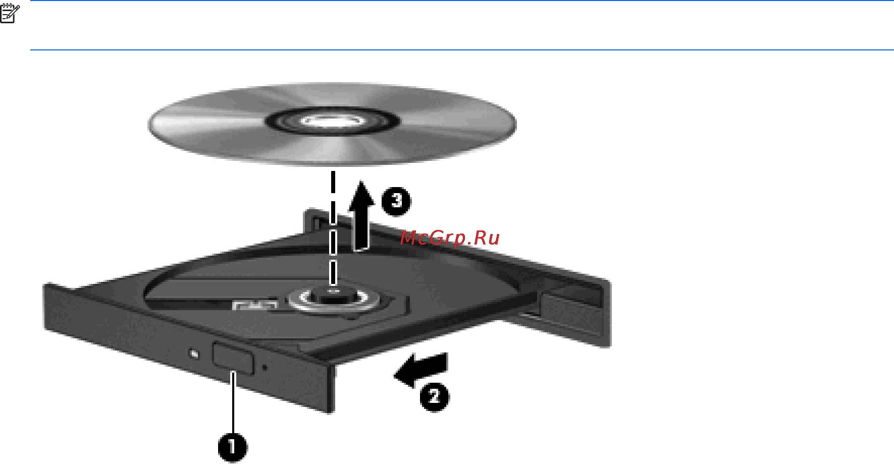 HP Pavilion DV7-4070er [190/320] Извлечение оптического диска компакт диска или диска dvd