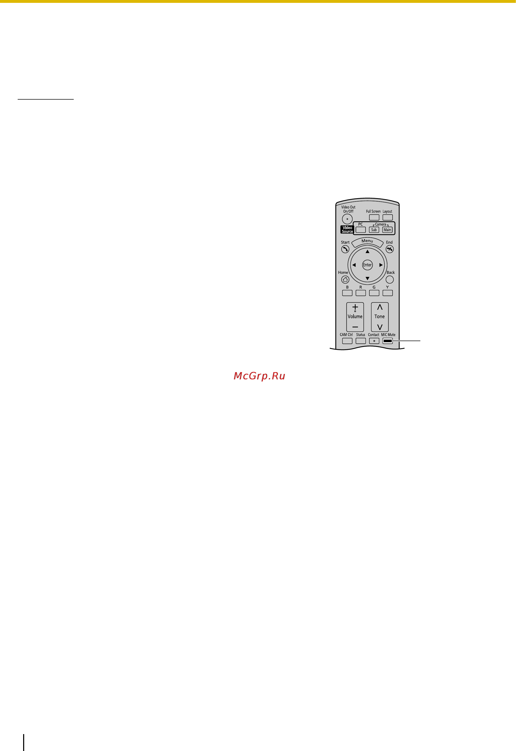 Panasonic KX-VC600CX [60/138] Выключение микрофона операция выполняемая с помощью пульта дистанционного управления